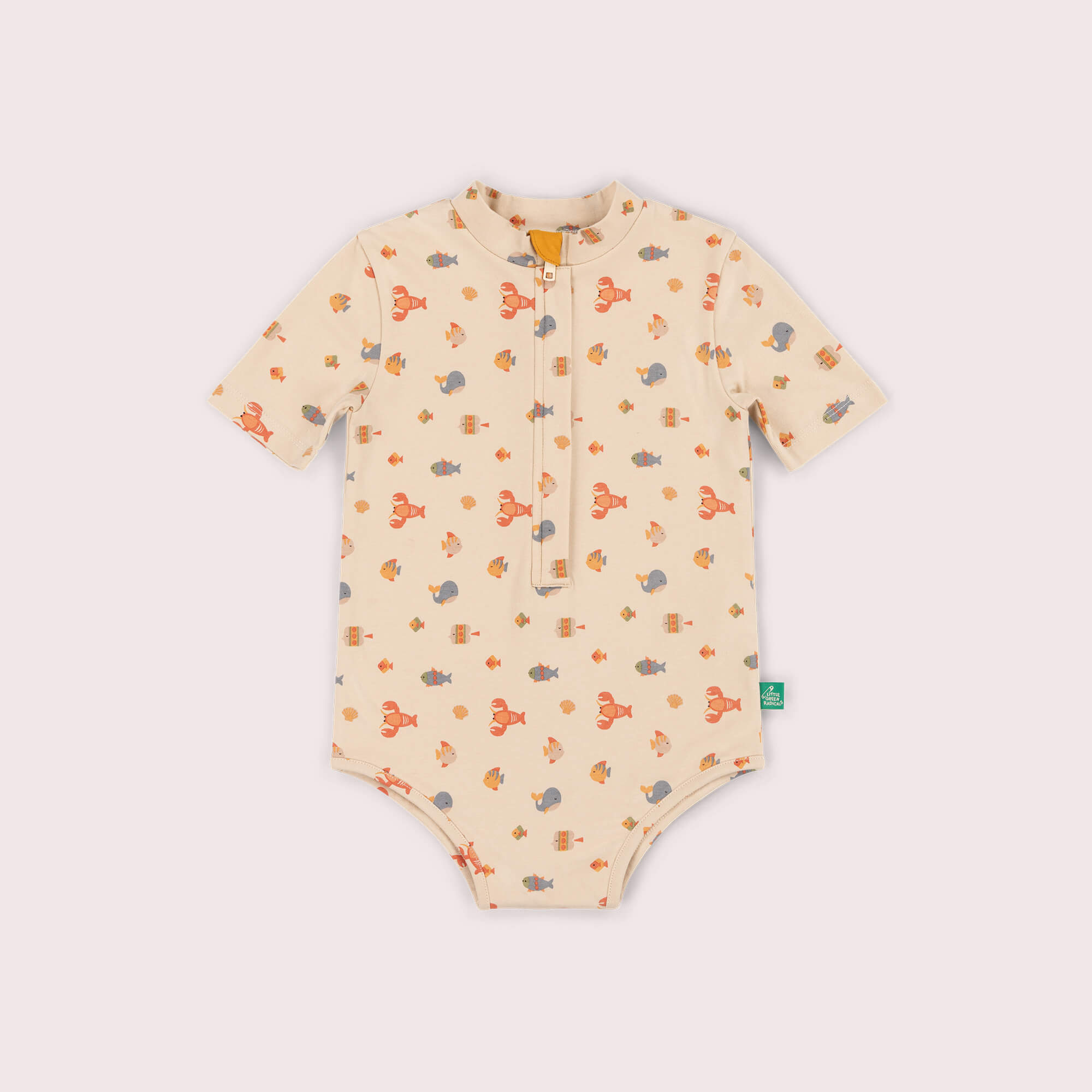 Underwater UPF 50 Short Sleeve Swimsuit Cream / 7-8y