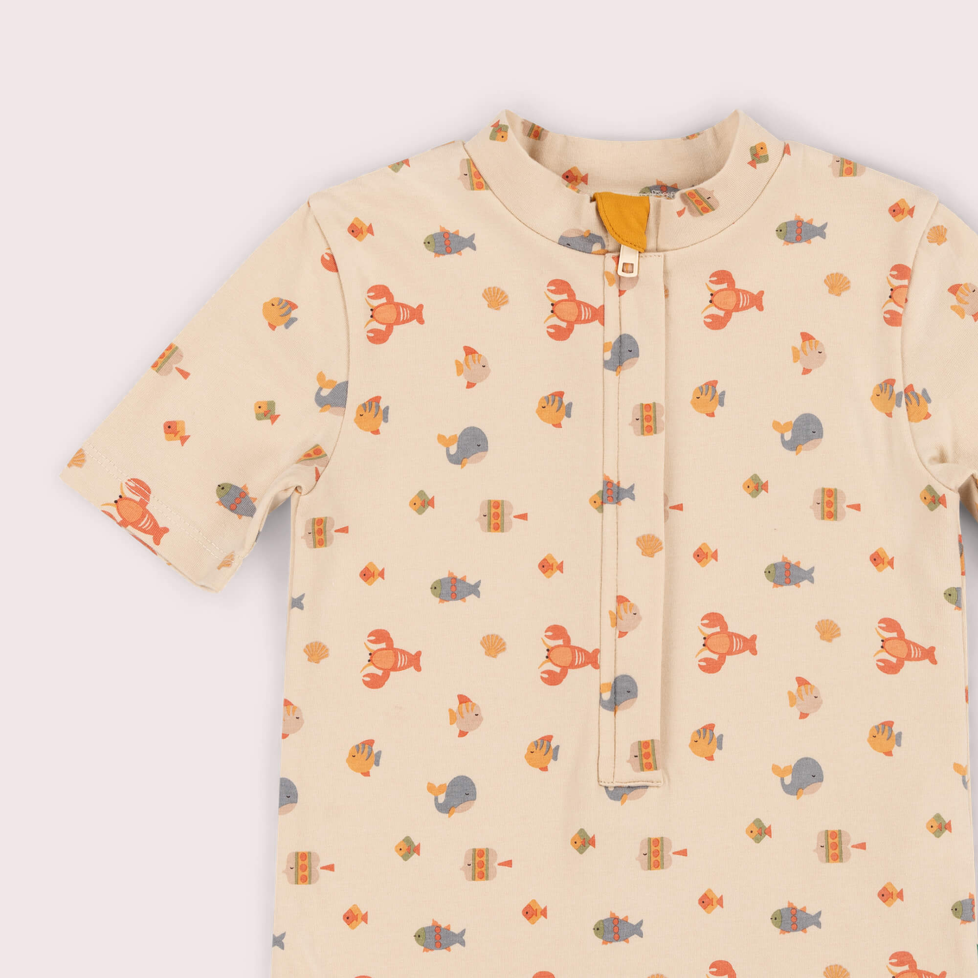 Underwater UPF 50 Short Sleeve Swimsuit Cream / 7-8y