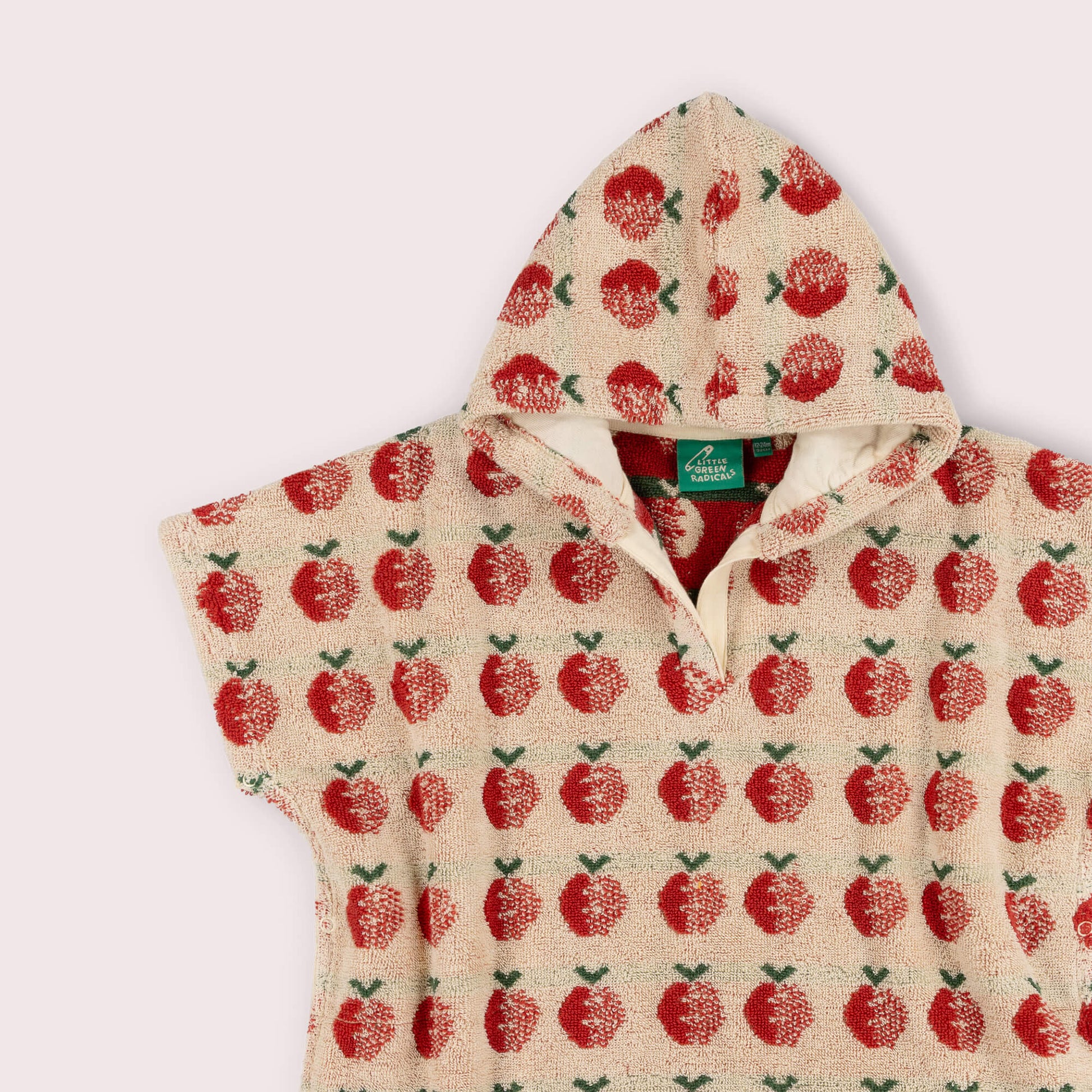 Red Apples Baby Towel Poncho Cream / 12-24m