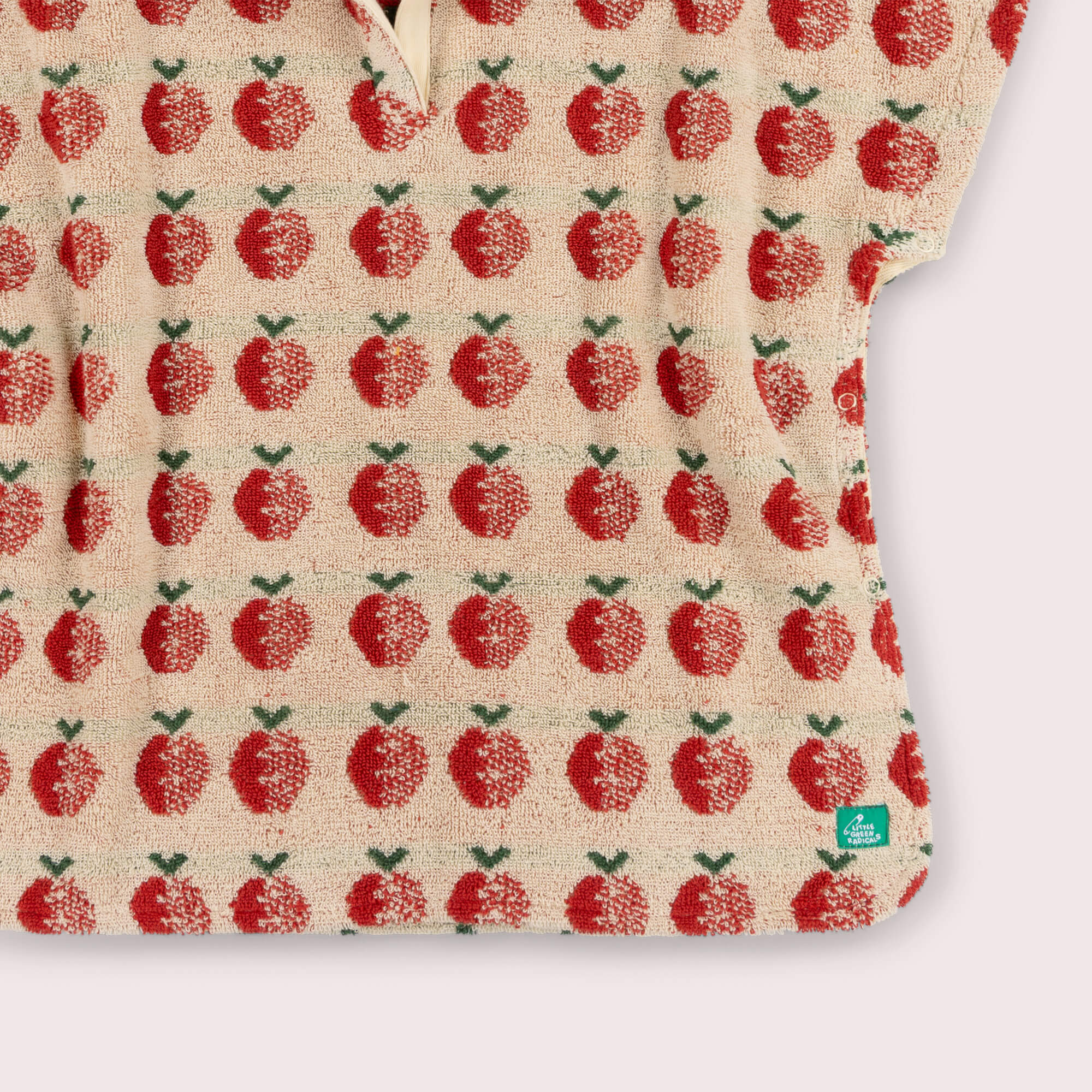 Red Apples Baby Towel Poncho Cream / 12-24m