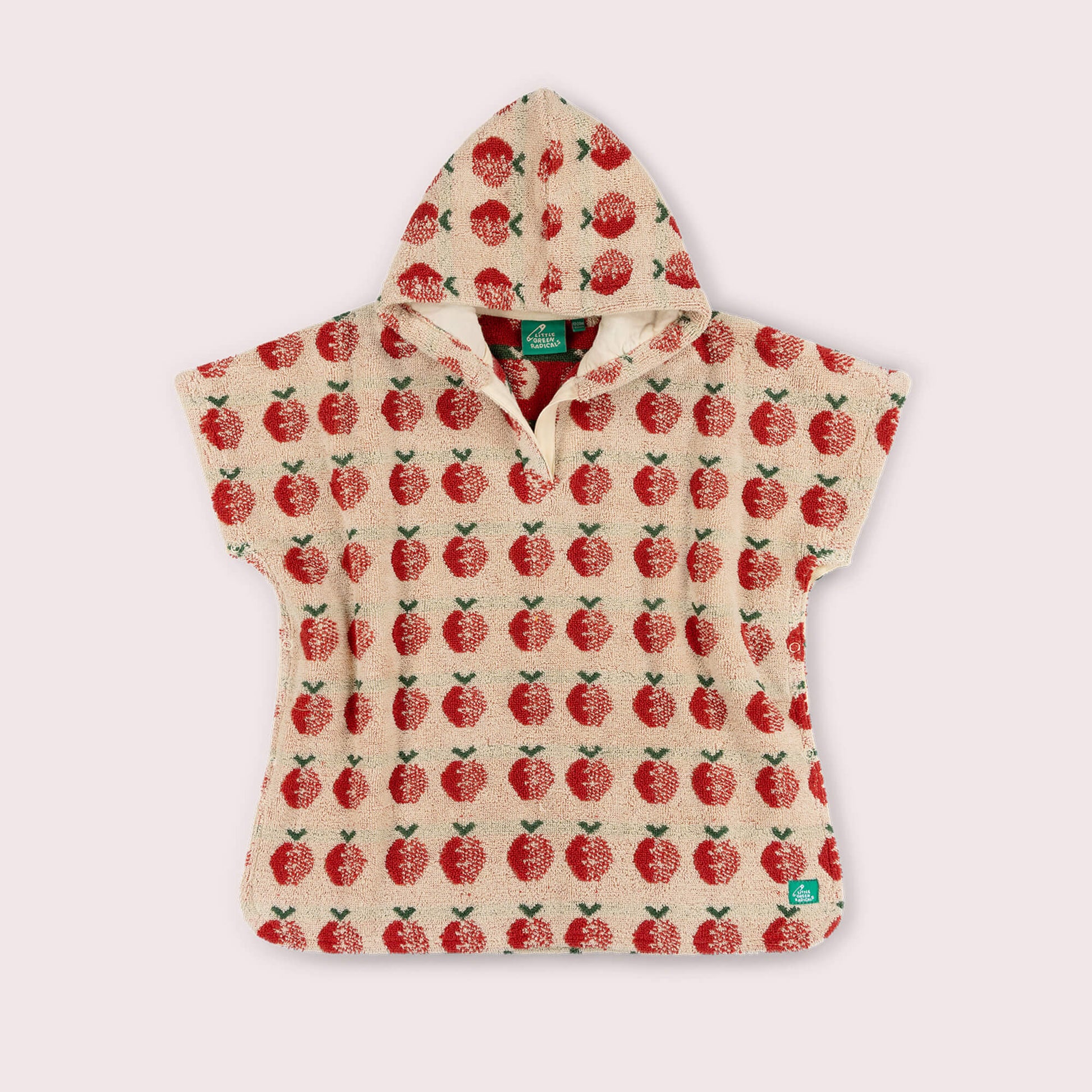 Red Apples Baby Towel Poncho Cream / 12-24m