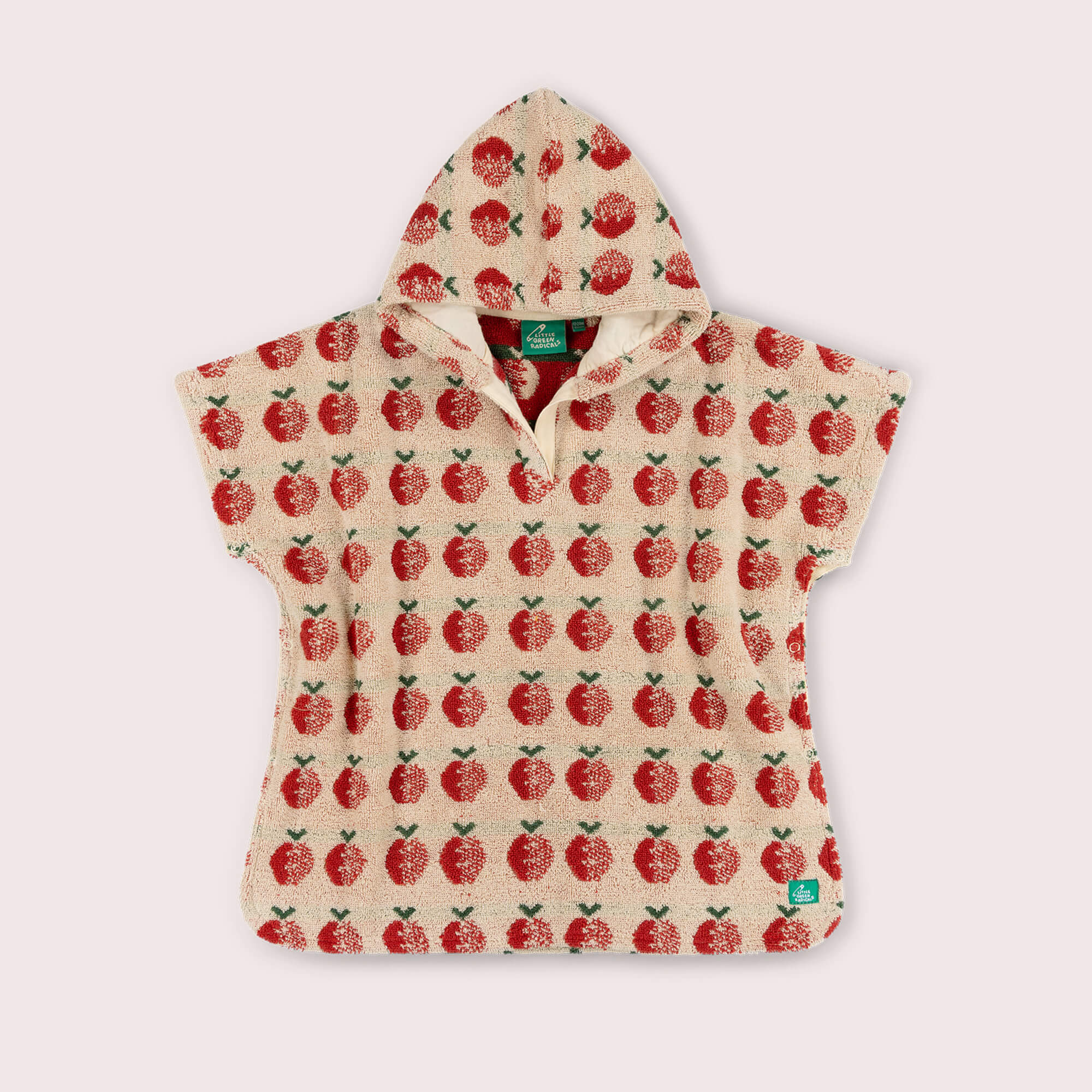 Red Apples Baby Towel Poncho Cream / 12-24m