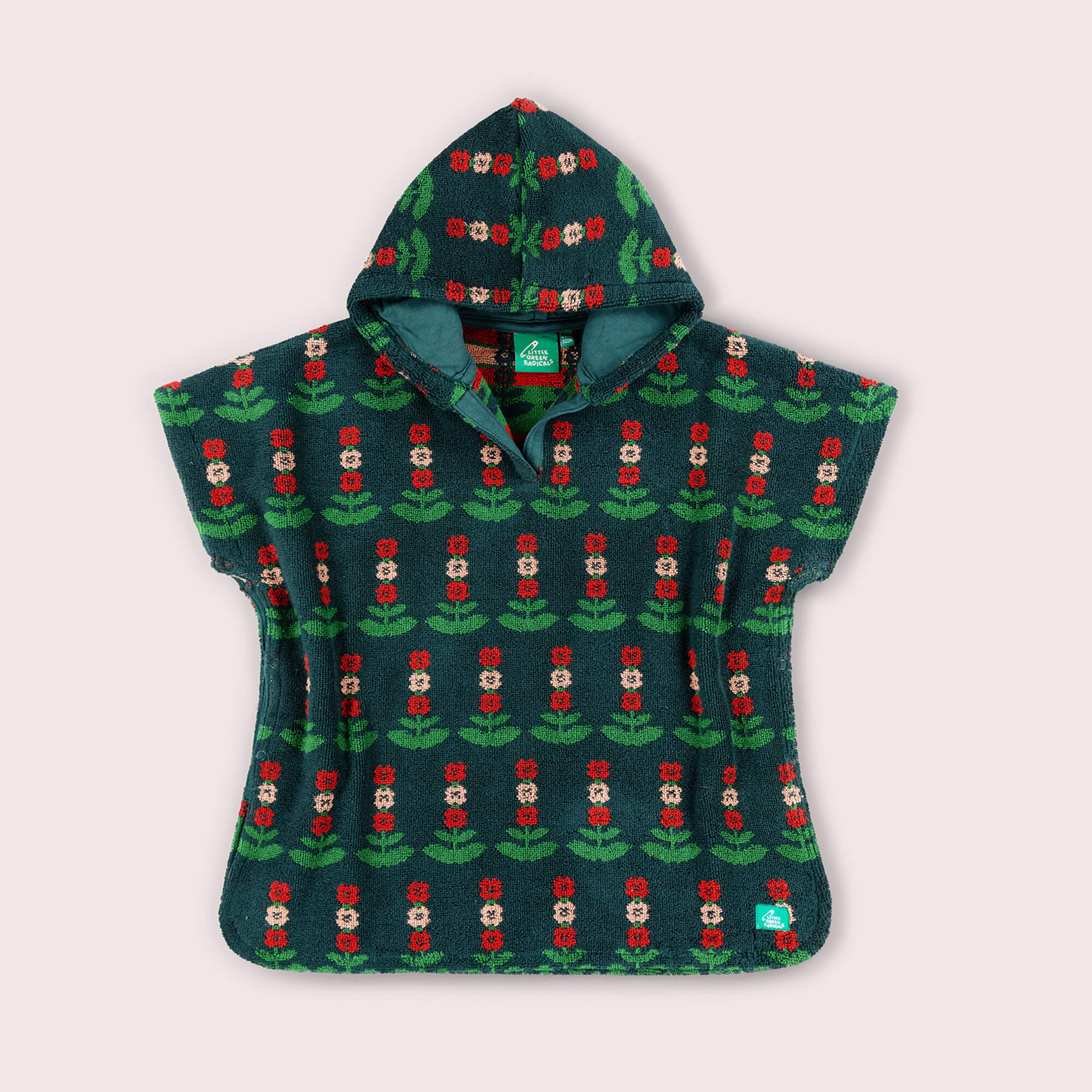 Green Blooms Baby Towel Poncho Green / 12-24m