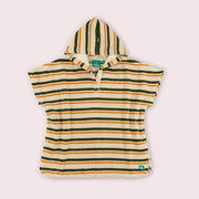Vintage Green Stripe Baby Towel Poncho Multi / 12-24m