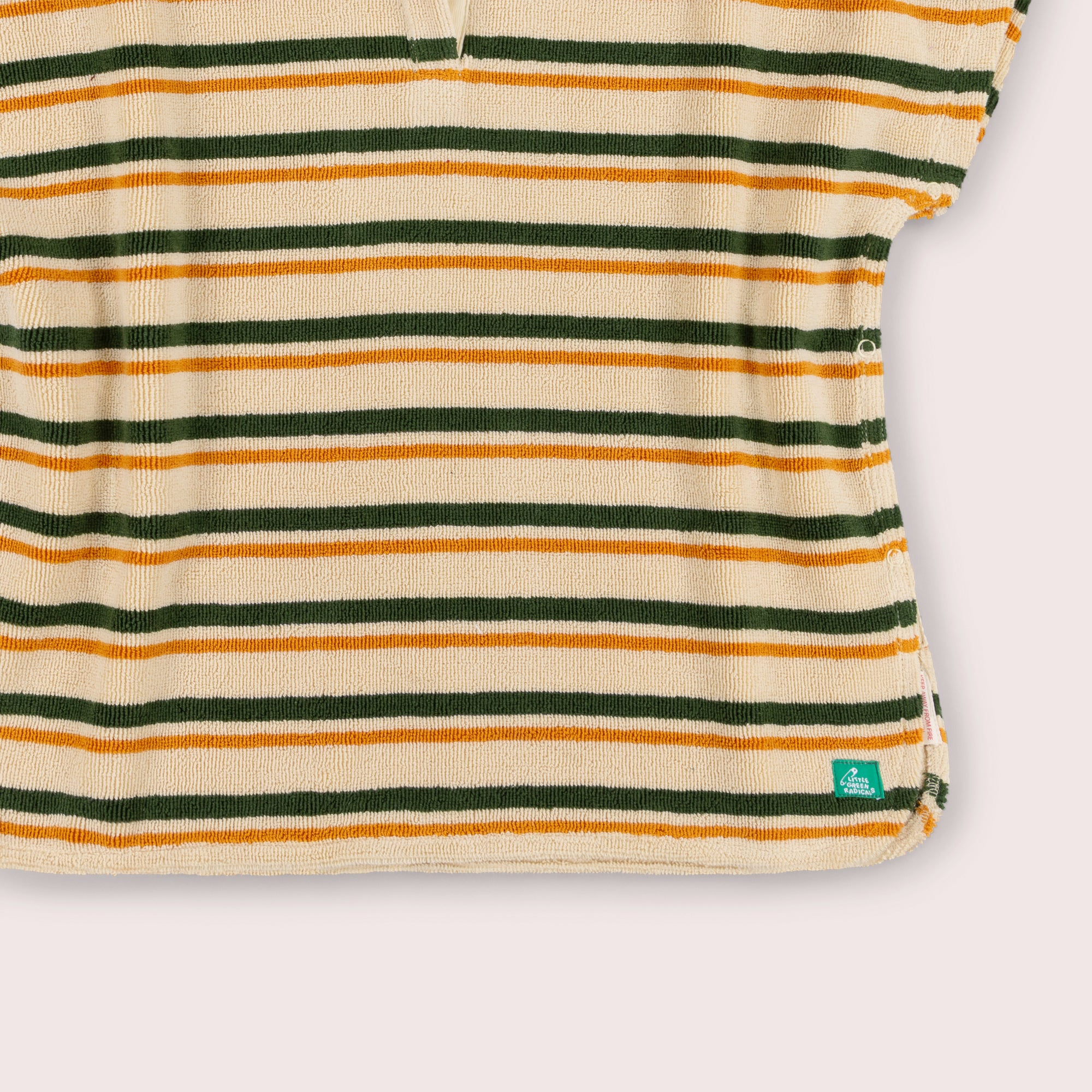 Vintage Green Stripe Kids Towel Poncho