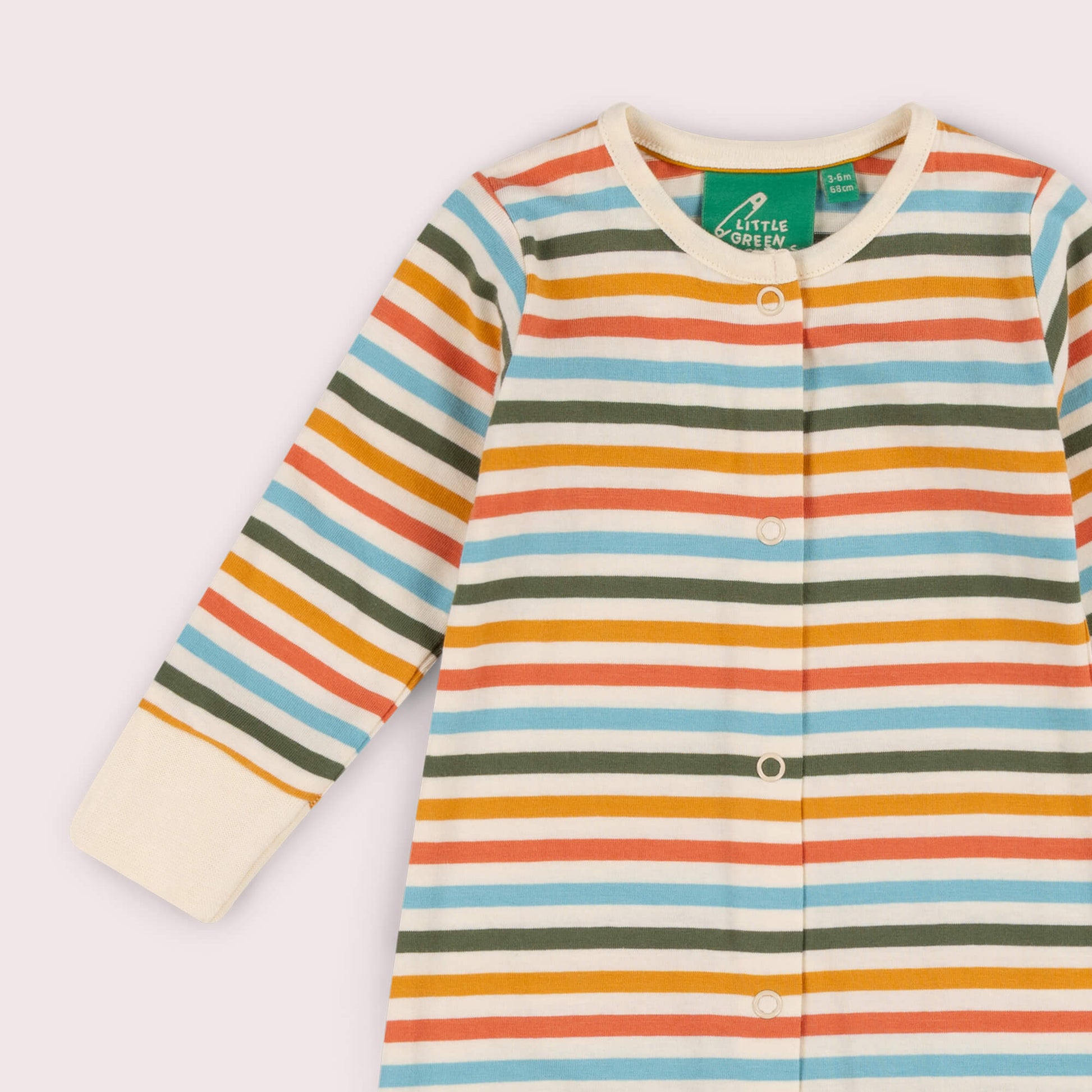Rainbow Days Striped Organic Babygrow Multi / 12-18m