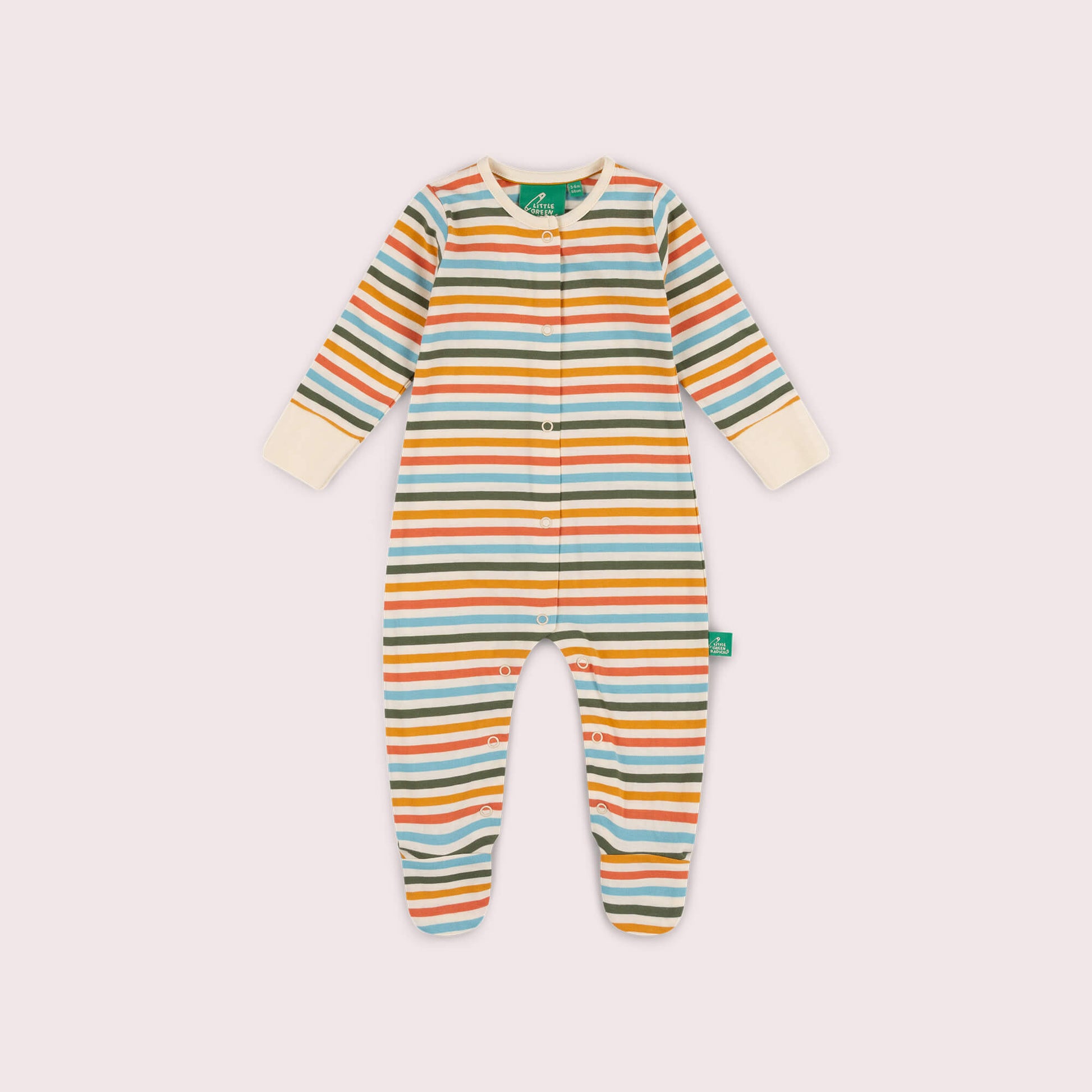 Rainbow Days Striped Organic Babygrow Multi / 12-18m