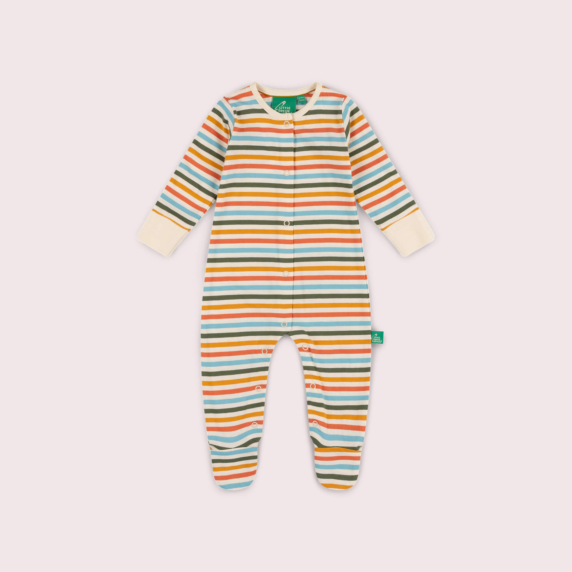 Rainbow Days Striped Organic Babygrow Multi / 12-18m