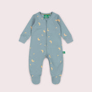 Dusk Zip Organic Babygrow Blue / 12-18m