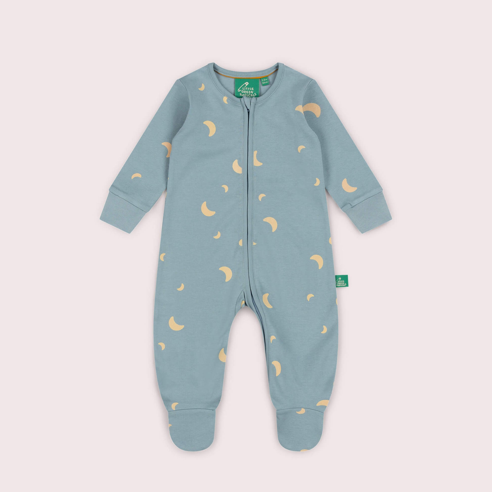 Dusk Zip Organic Babygrow Blue / 12-18m