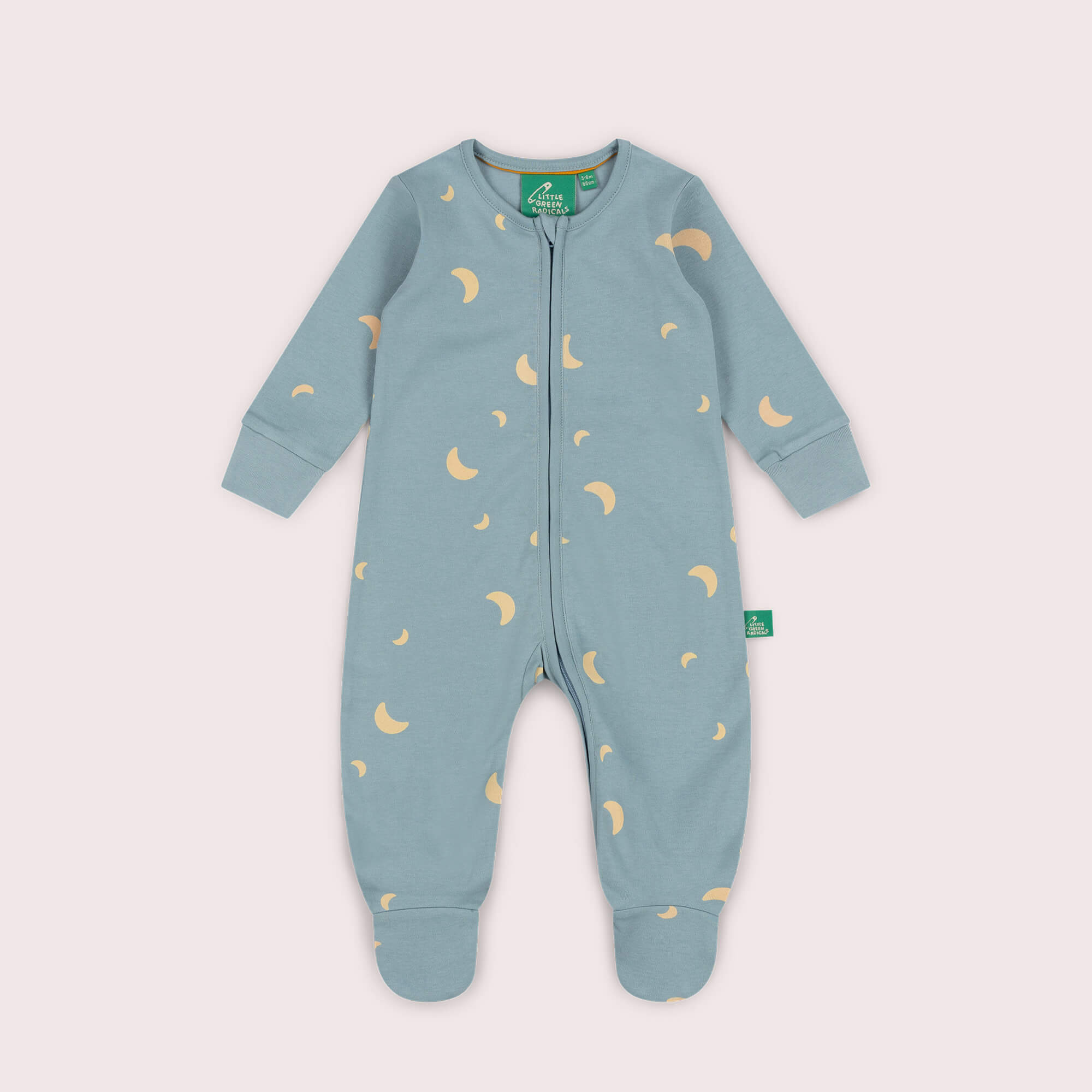 Dusk Zip Organic Babygrow Blue / 12-18m