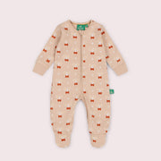 Little Mouse Zip Organic Babygrow Pink / 12-18m