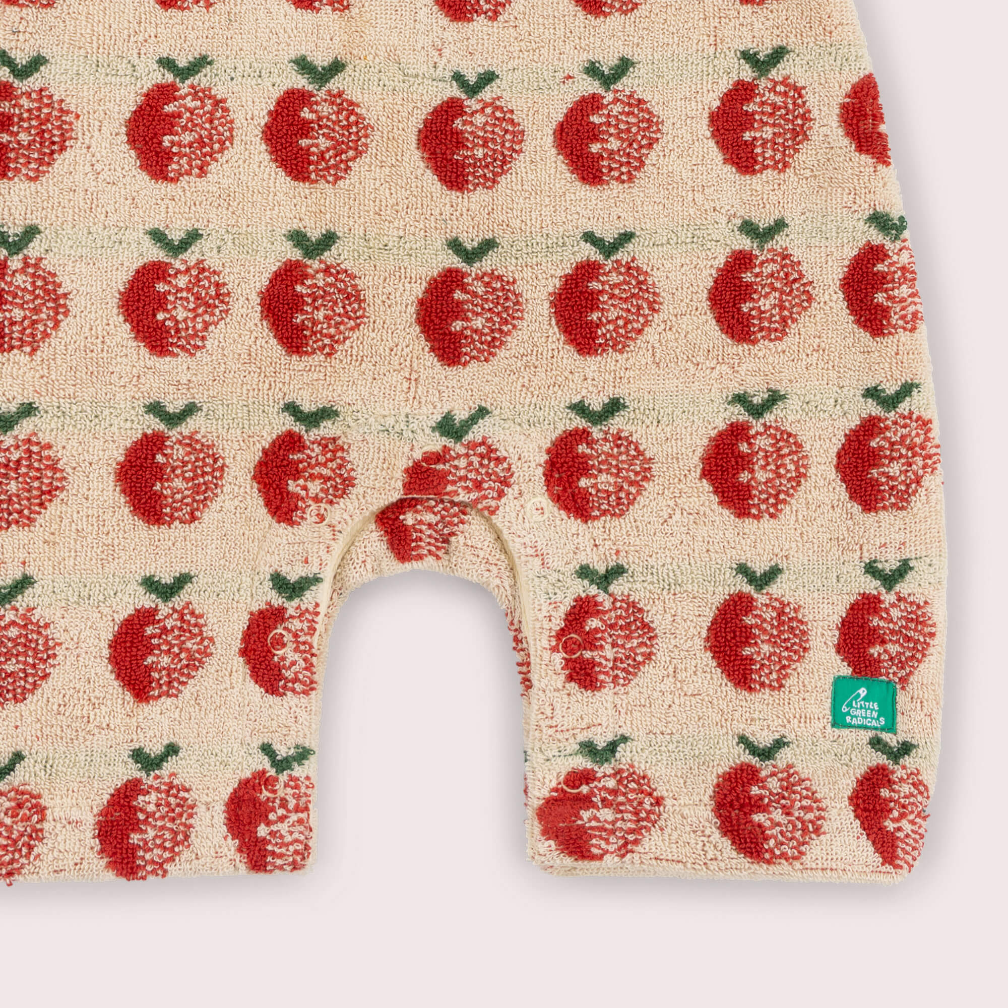 Red Apples Towelling Romper Cream / 4-5y