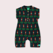Green BloomsTowelling Romper Green / 4-5y