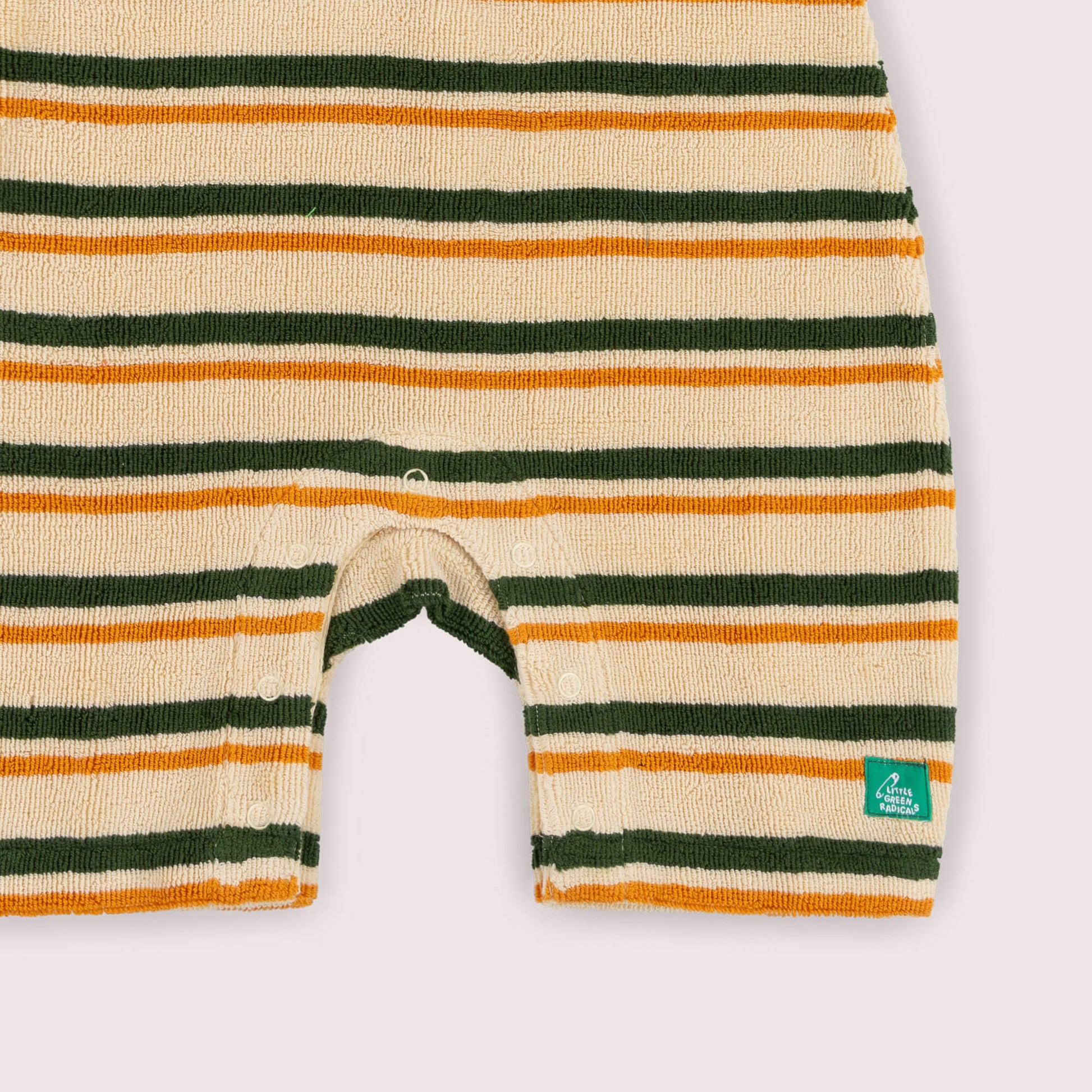 Vintage Green Stripe Towelling Romper Multi / 4-5y