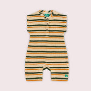 Vintage Green Stripe Towelling Romper Multi / 4-5y
