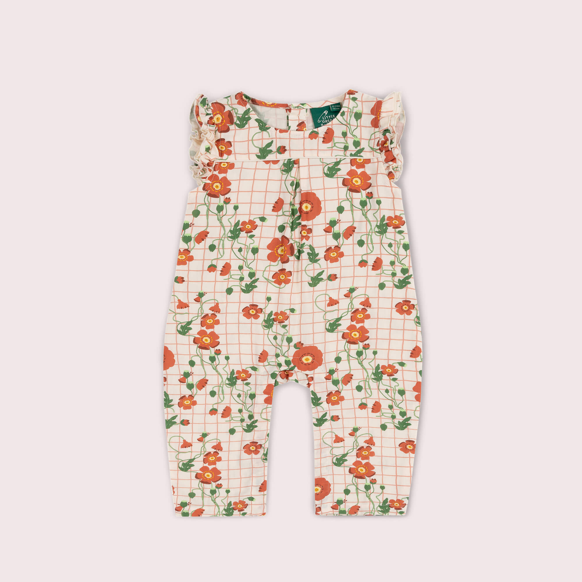Cream Wild Poppies Frill Summer Romper Cream / 18-24m