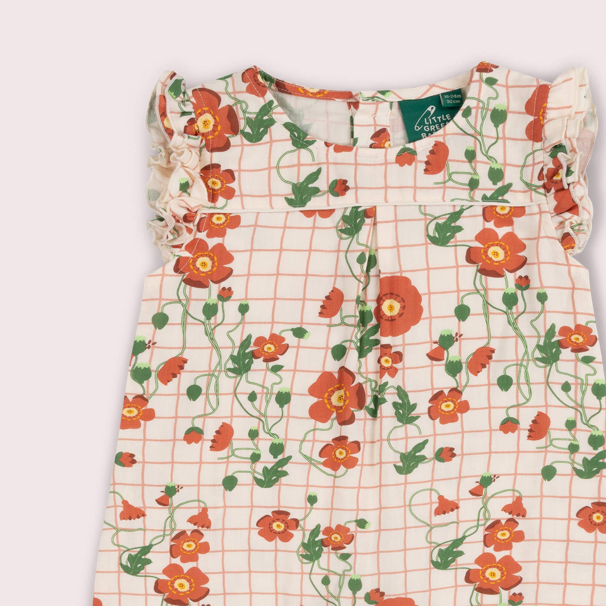 Cream Wild Poppies Frill Summer Romper Cream / 18-24m