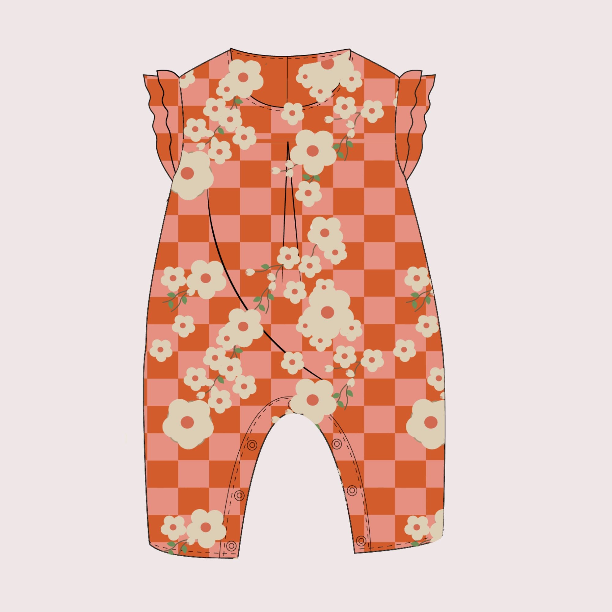 Tigerlily Check Frill Romper