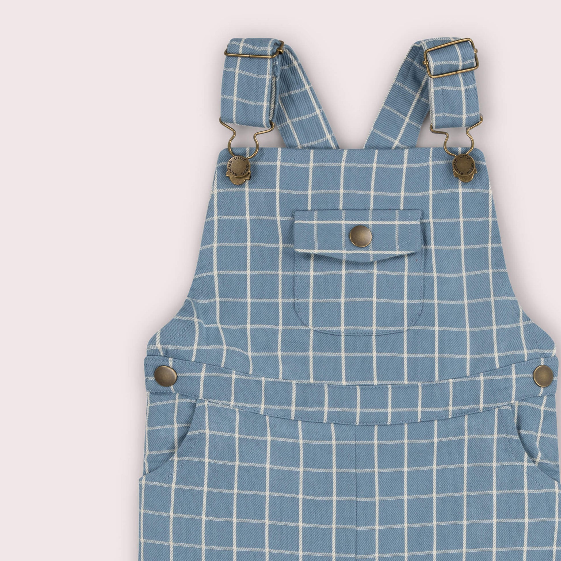Lake Blue Check Dungaree Shorts Blue / 7-8y
