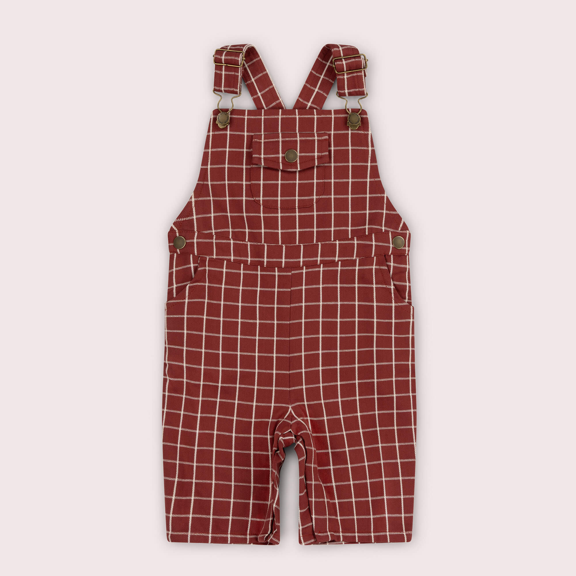 Ginger Check Dungaree Shorts Orange / 7-8y