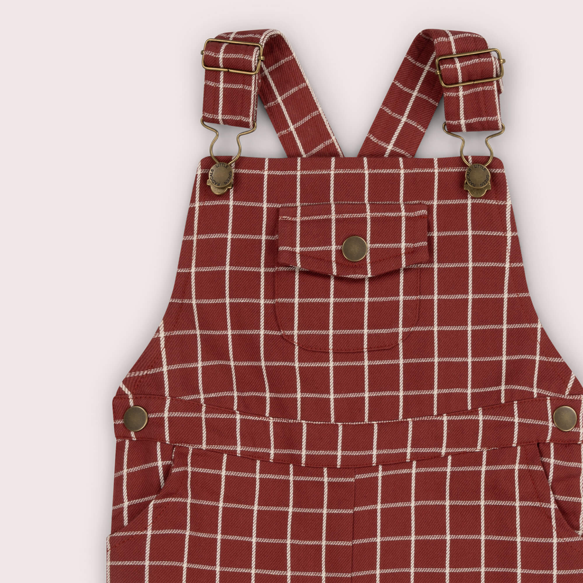Ginger Check Dungaree Shorts Orange / 7-8y