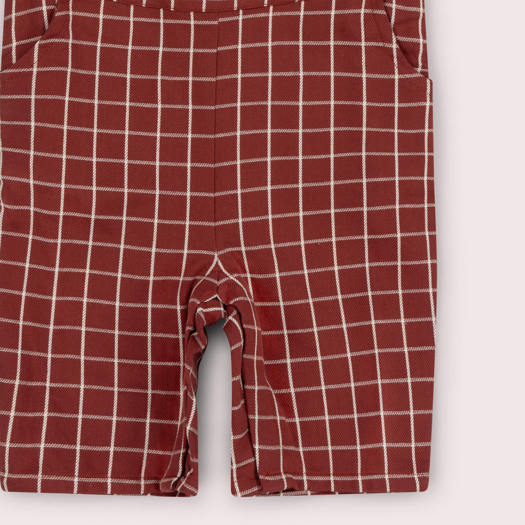 Ginger Check Dungaree Shorts Orange / 7-8y
