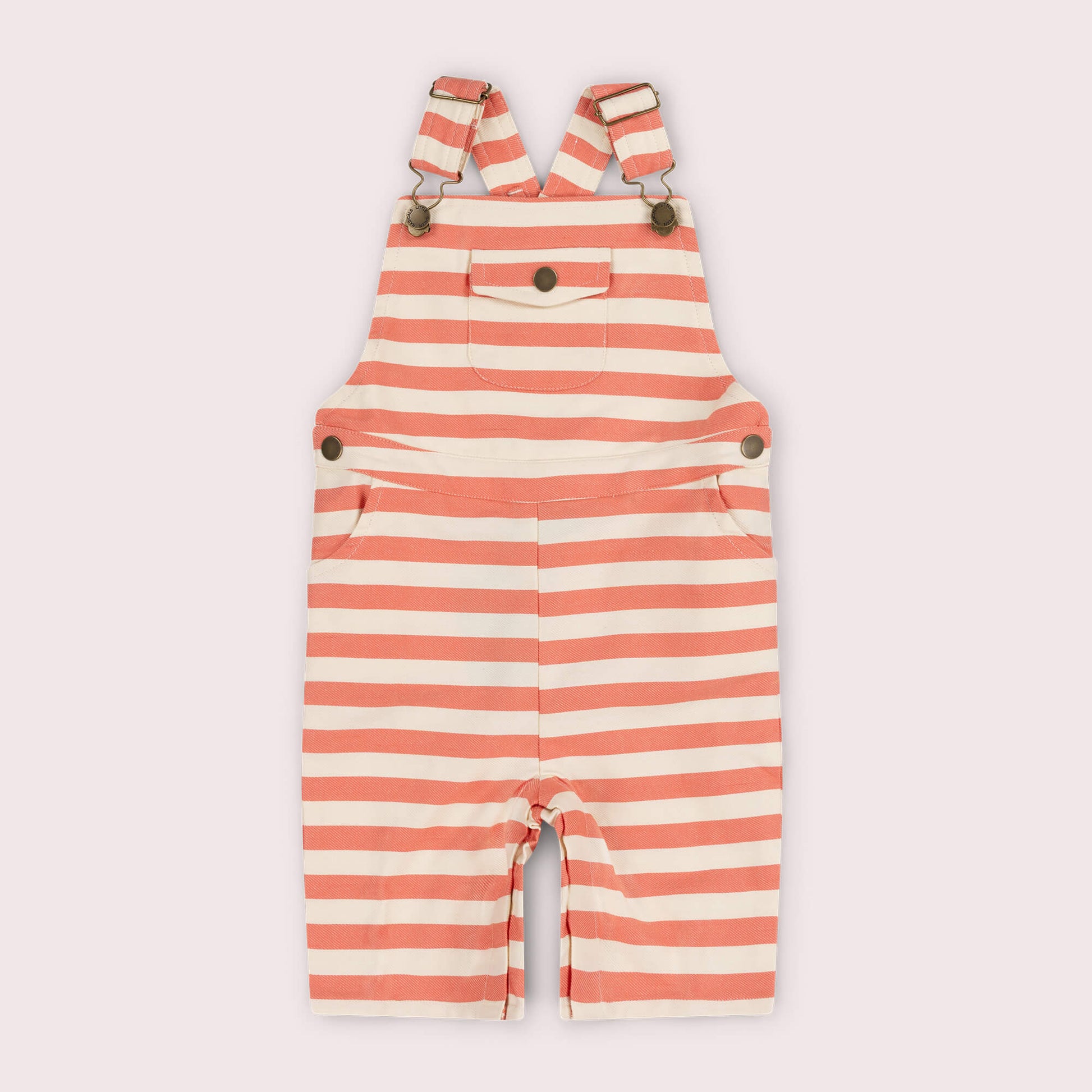 Sunset Red Striped Dungaree Shorts Red / 7-8y