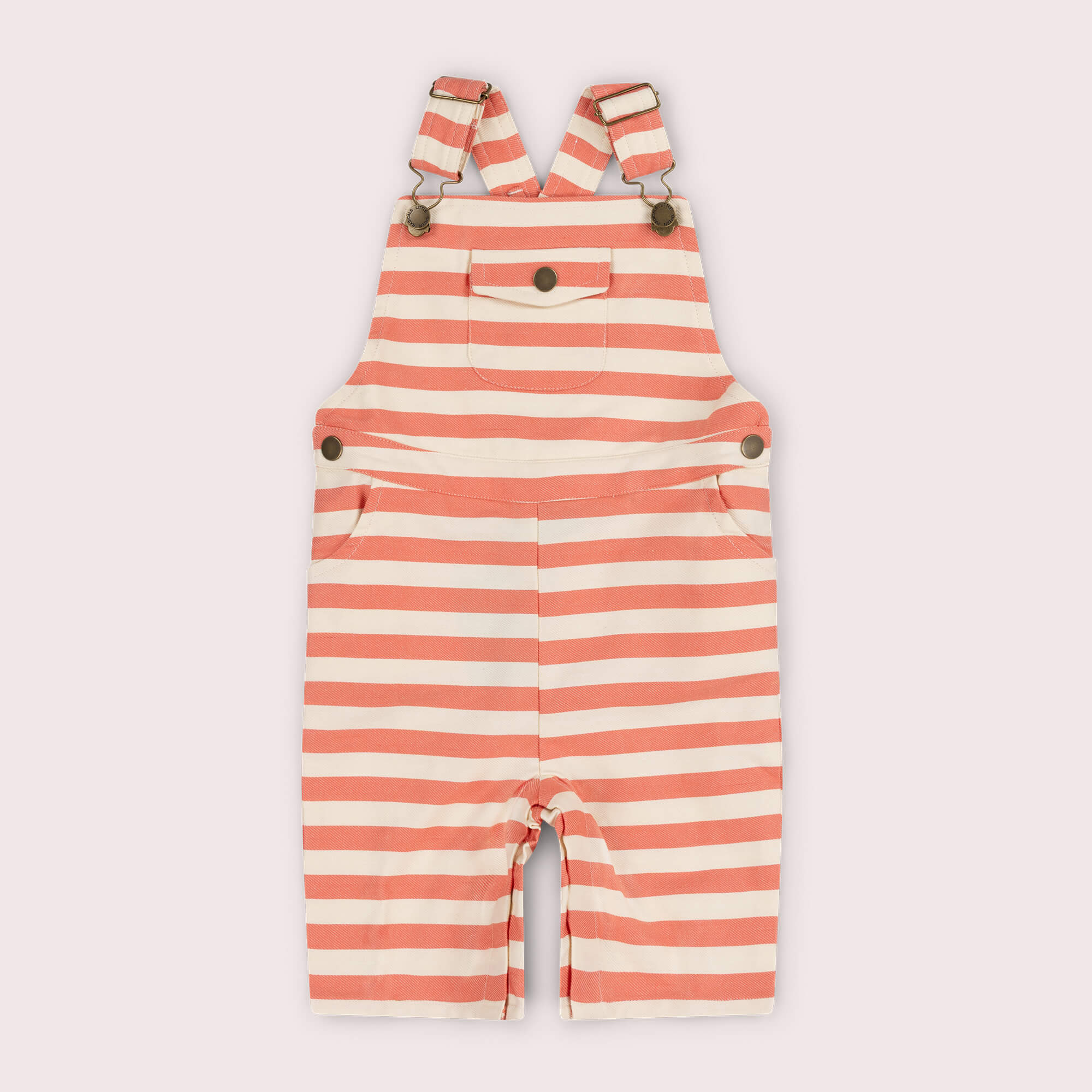 Sunset Red Striped Dungaree Shorts Red / 7-8y