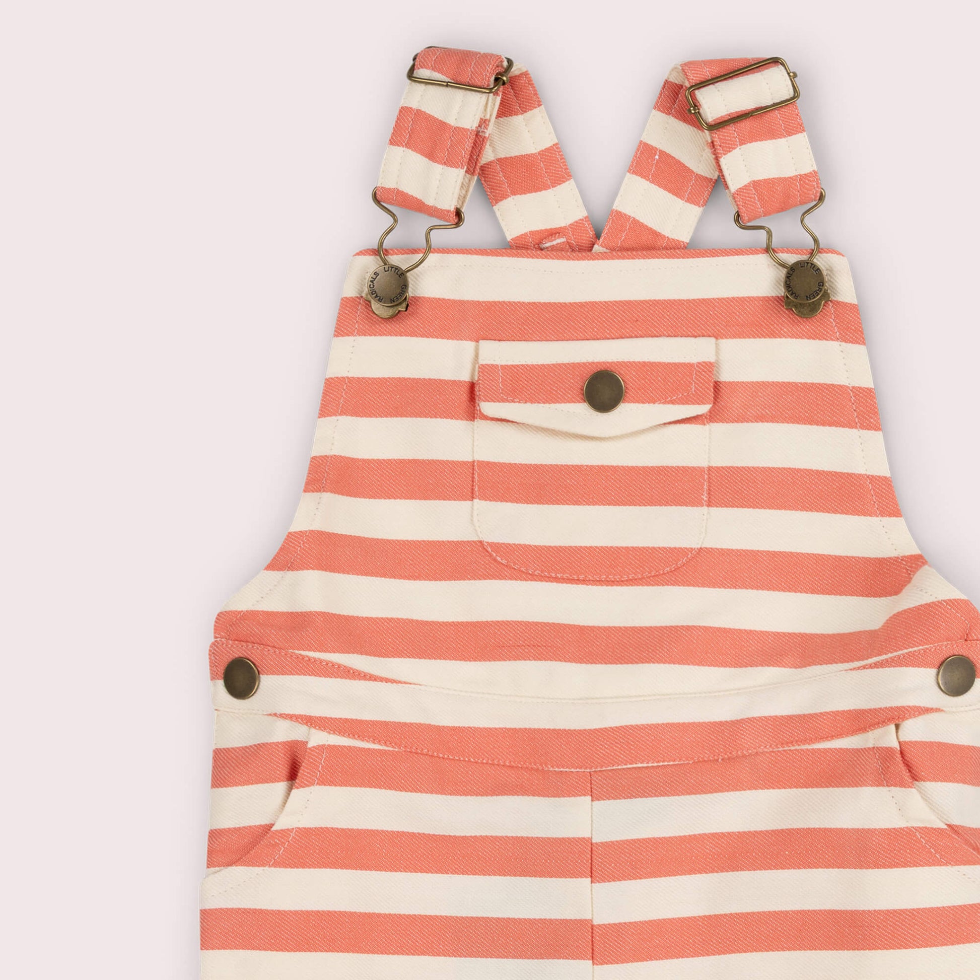 Sunset Red Striped Dungaree Shorts Red / 7-8y
