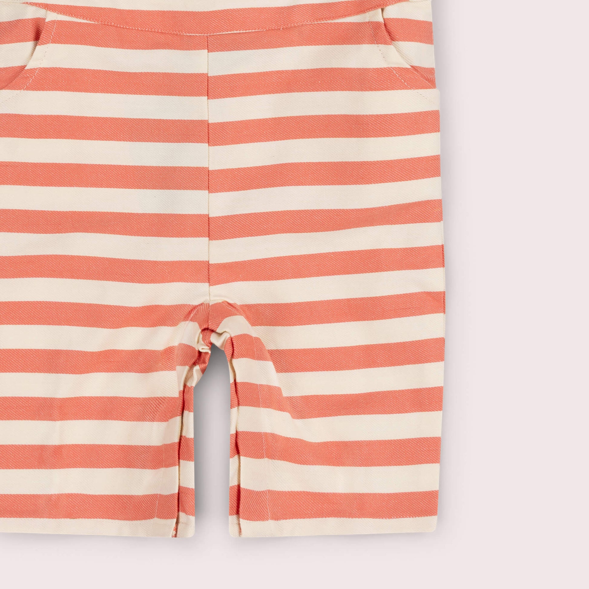 Sunset Red Striped Dungaree Shorts Red / 7-8y