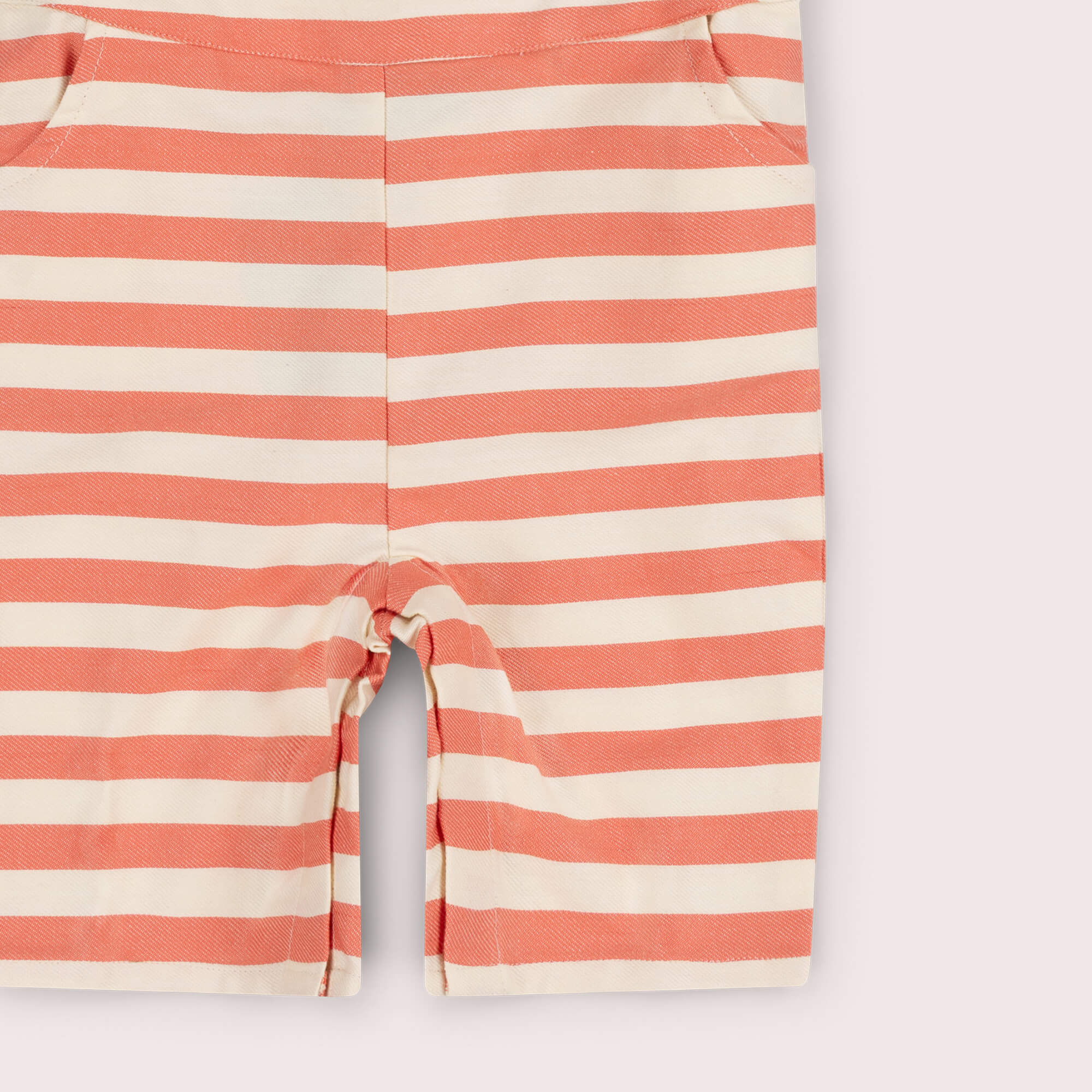 Sunset Red Striped Dungaree Shorts Red / 7-8y