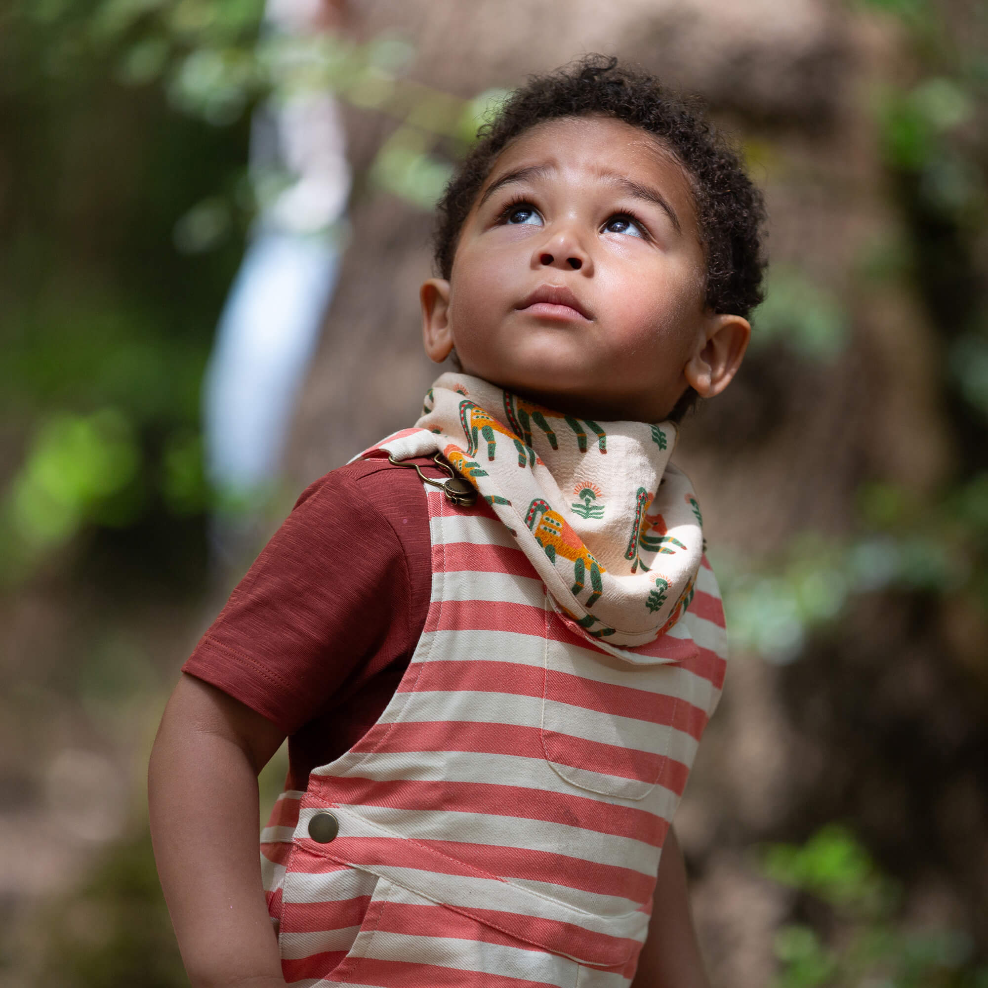 Sunset Red Striped Dungaree Shorts Red / 7-8y