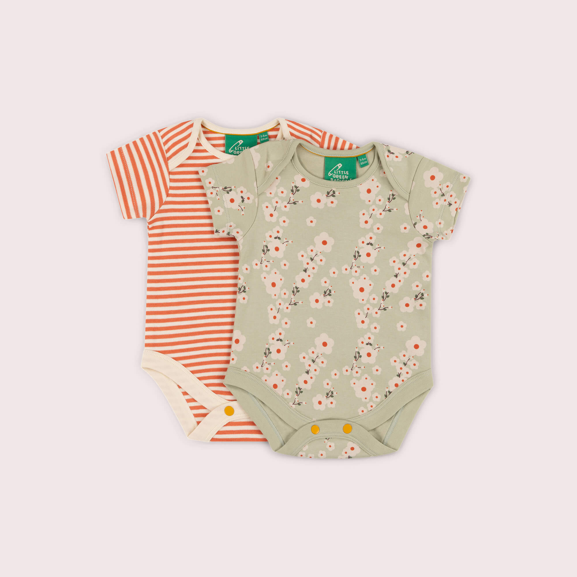 Blossom Organic Baby Bodysuit 2 Pack Green / 18-24m