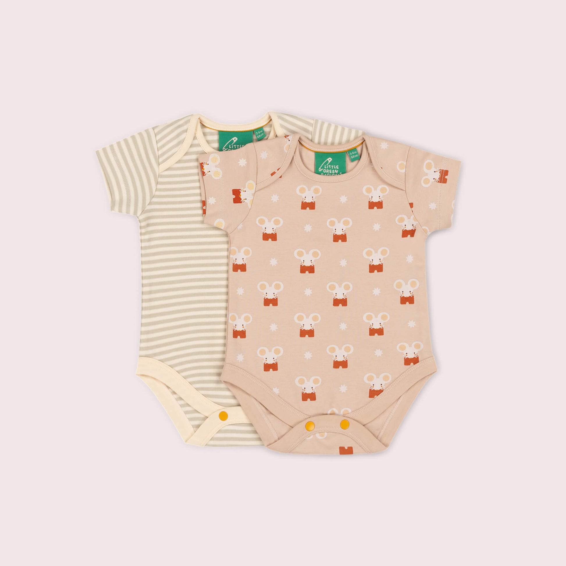 Little Mouse Organic Baby Bodysuit 2 Pack Pink / 18-24m