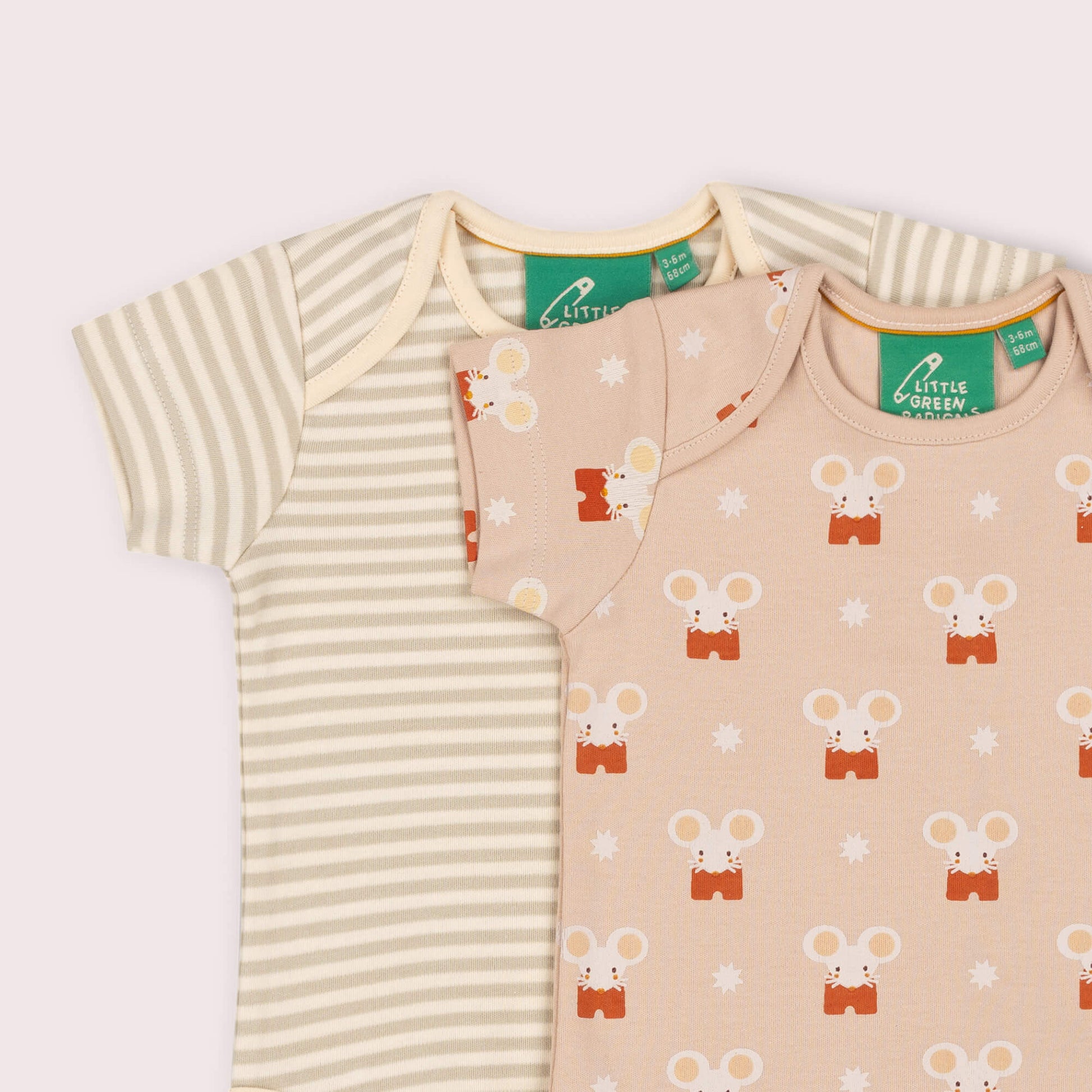 Little Mouse Organic Baby Bodysuit 2 Pack Pink / 18-24m