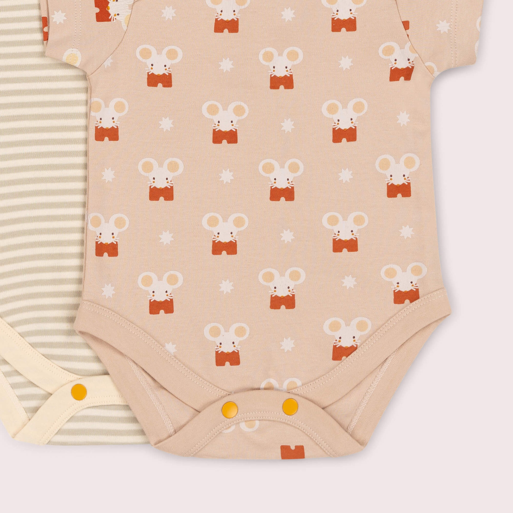 Little Mouse Organic Baby Bodysuit 2 Pack Pink / 18-24m