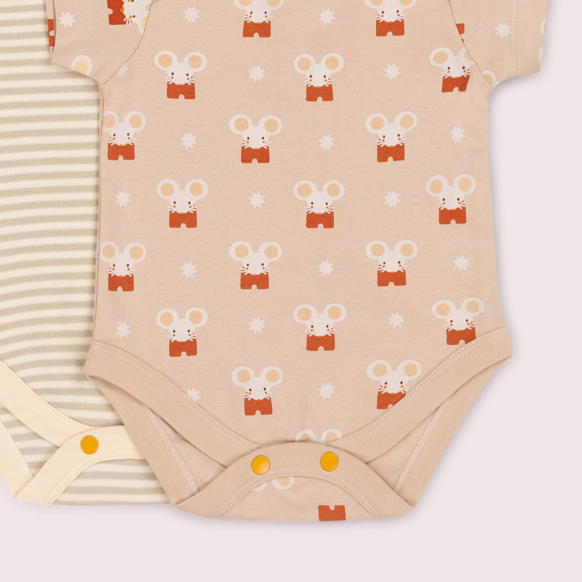 Little Mouse Organic Baby Bodysuit 2 Pack Pink / 18-24m