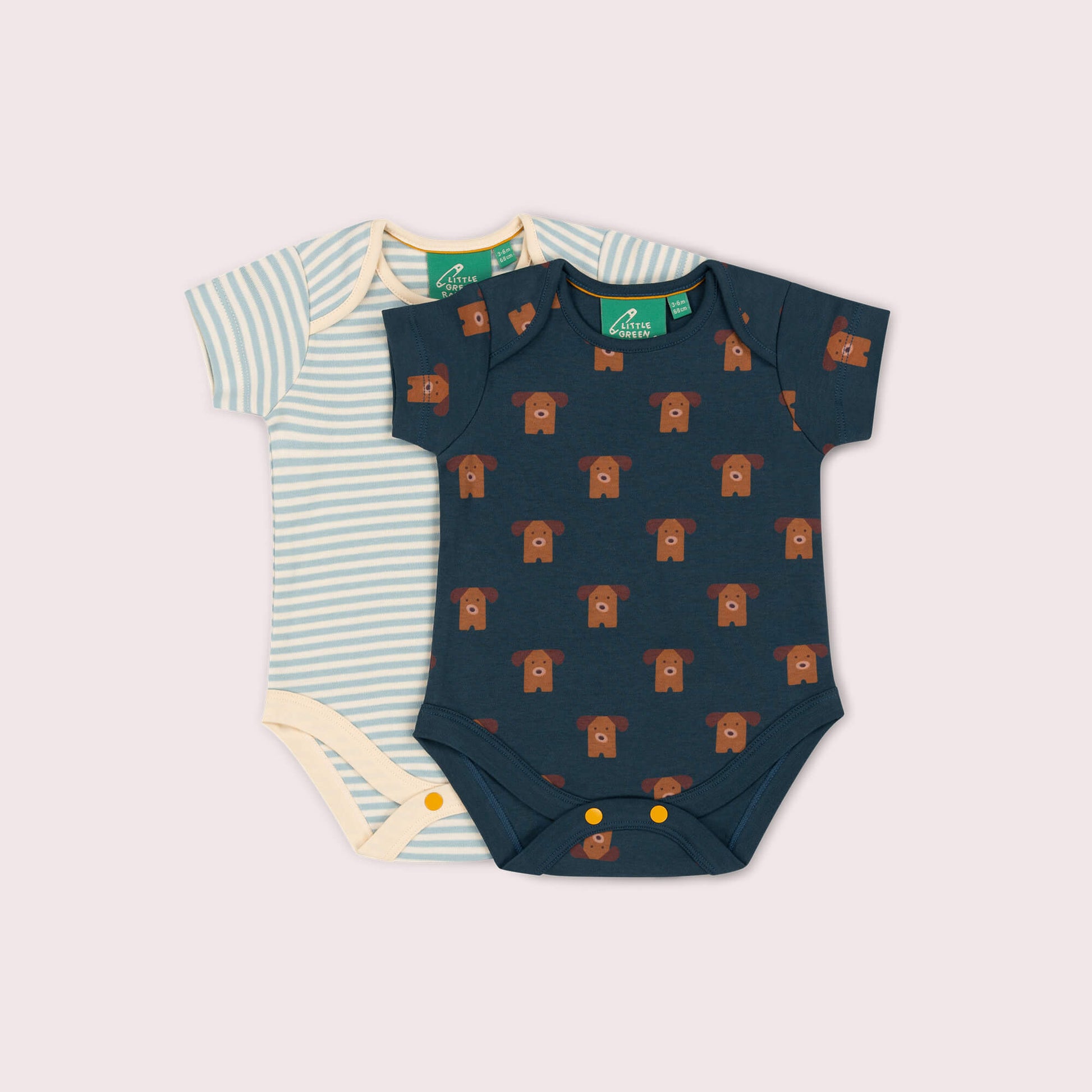Paws Organic Baby Bodysuit 2 Pack Blue / 18-24m