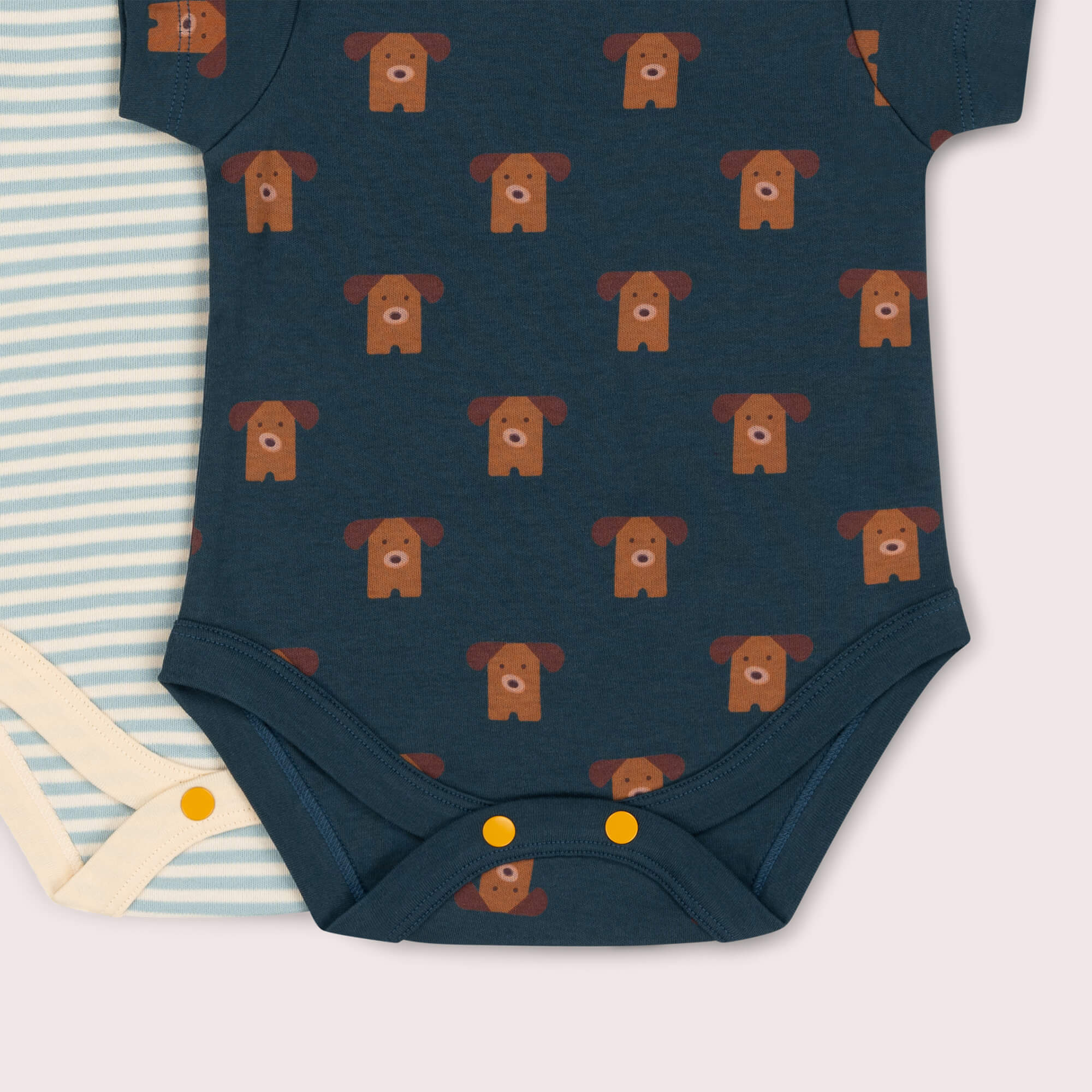 Paws Organic Baby Bodysuit 2 Pack Blue / 18-24m