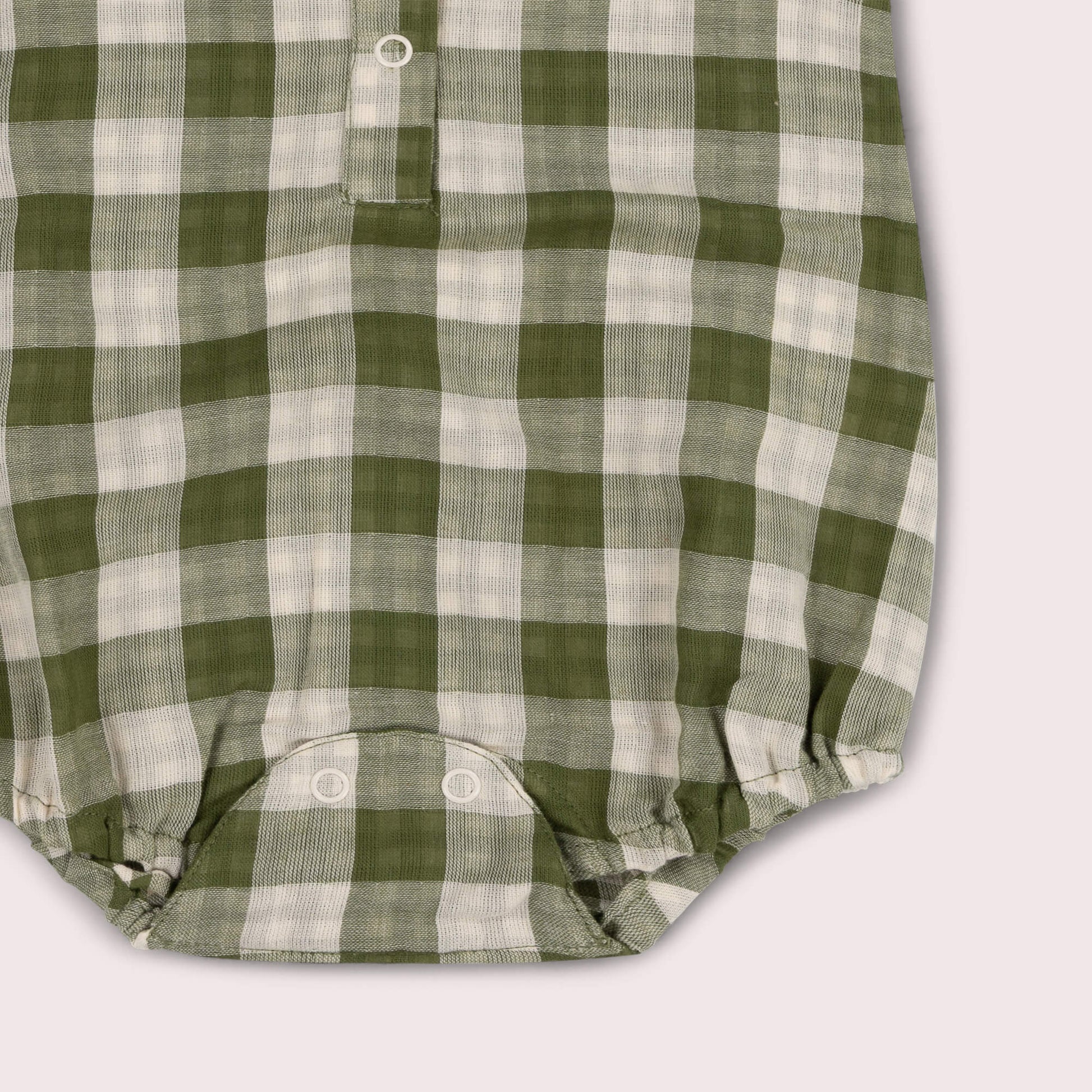 Chive Green Check Bubble Body Green / 18-24m