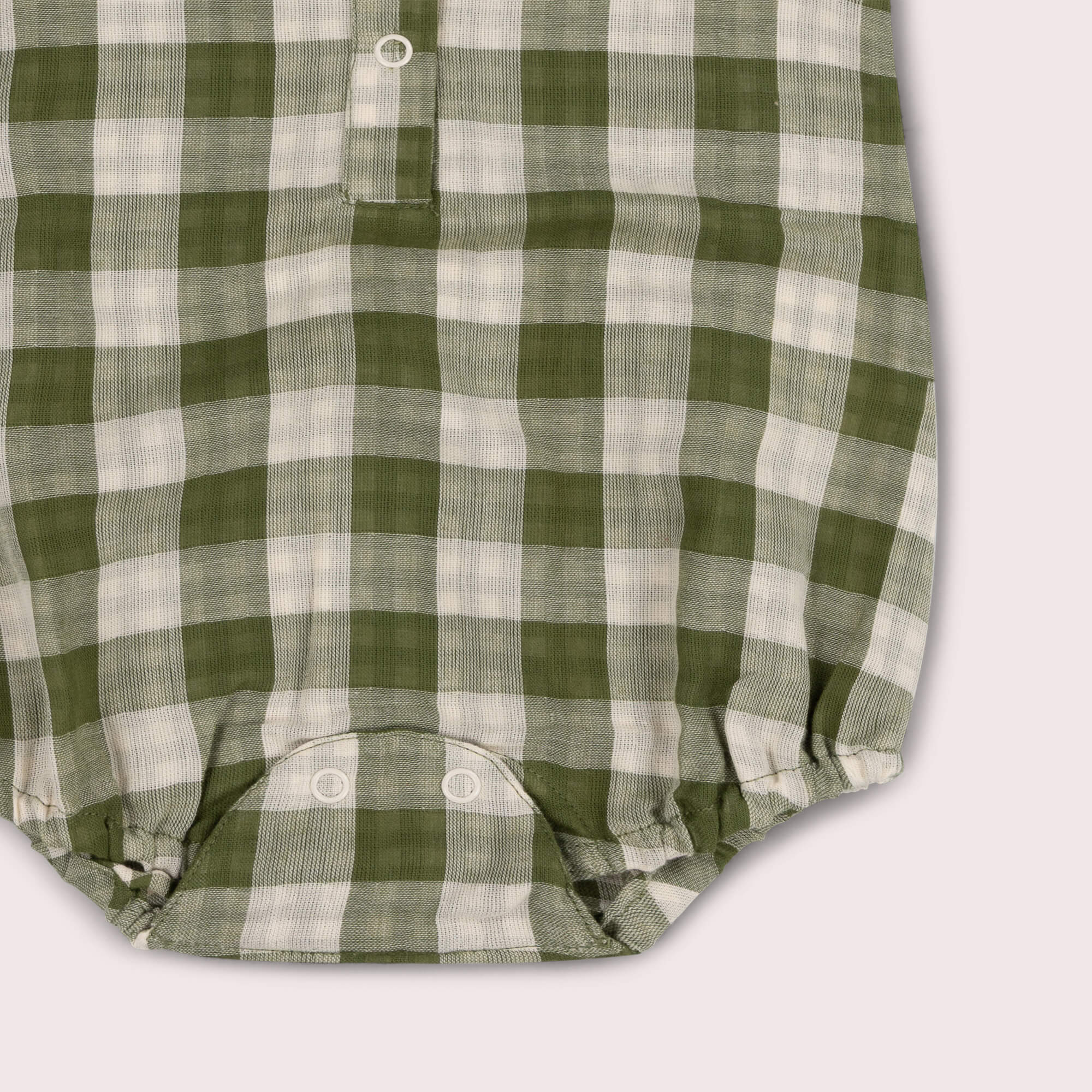 Chive Green Check Bubble Body Green / 18-24m