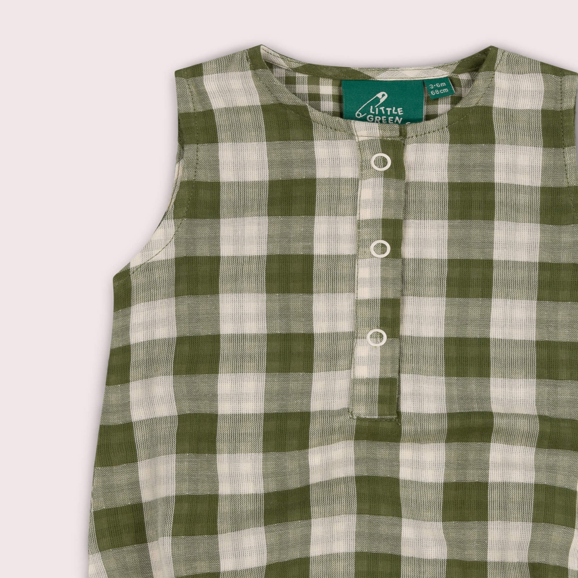 Chive Green Check Bubble Body Green / 18-24m
