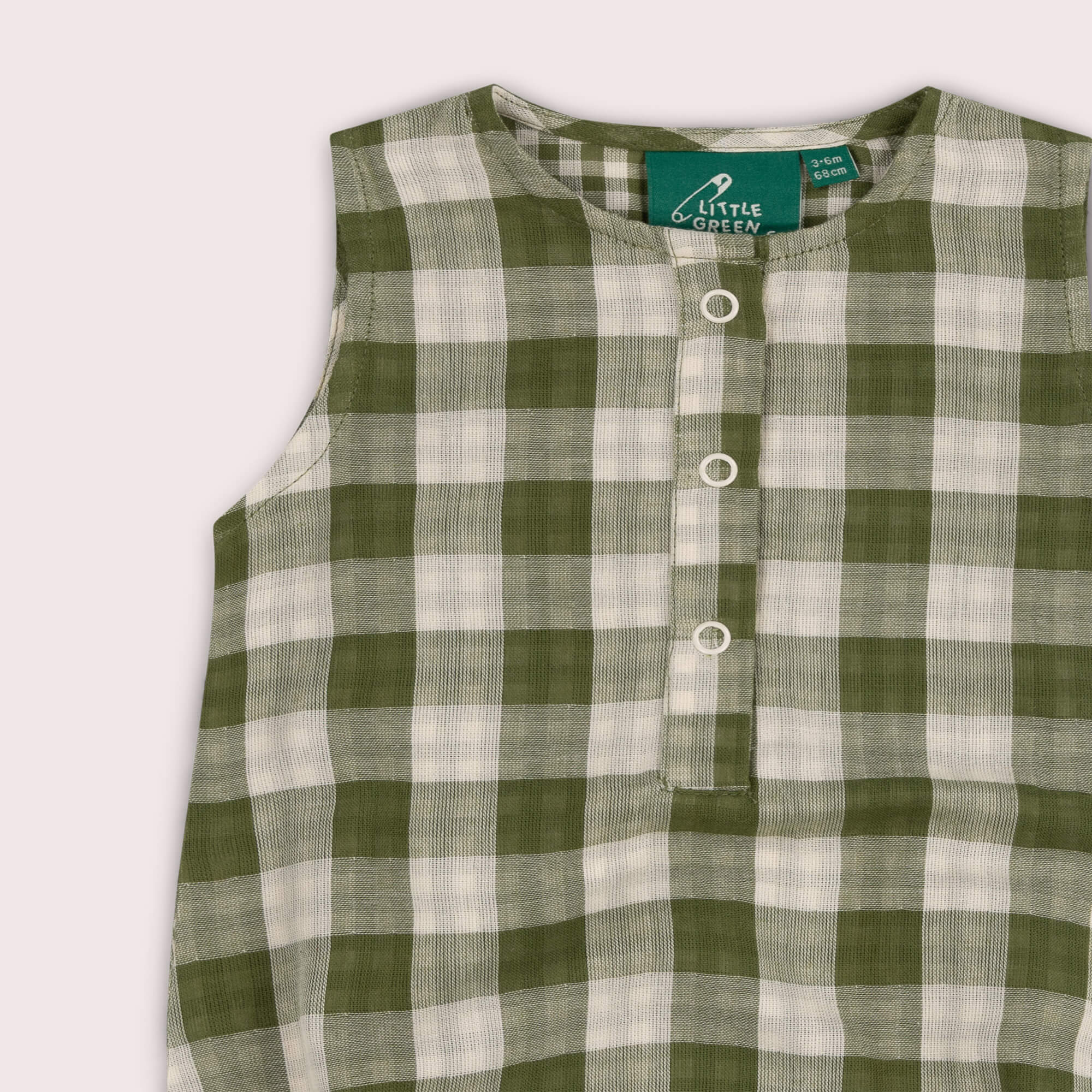 Chive Green Check Bubble Body Green / 18-24m