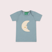 Big Moon Applique Short Sleeve T Shirt Blue / 4-5y