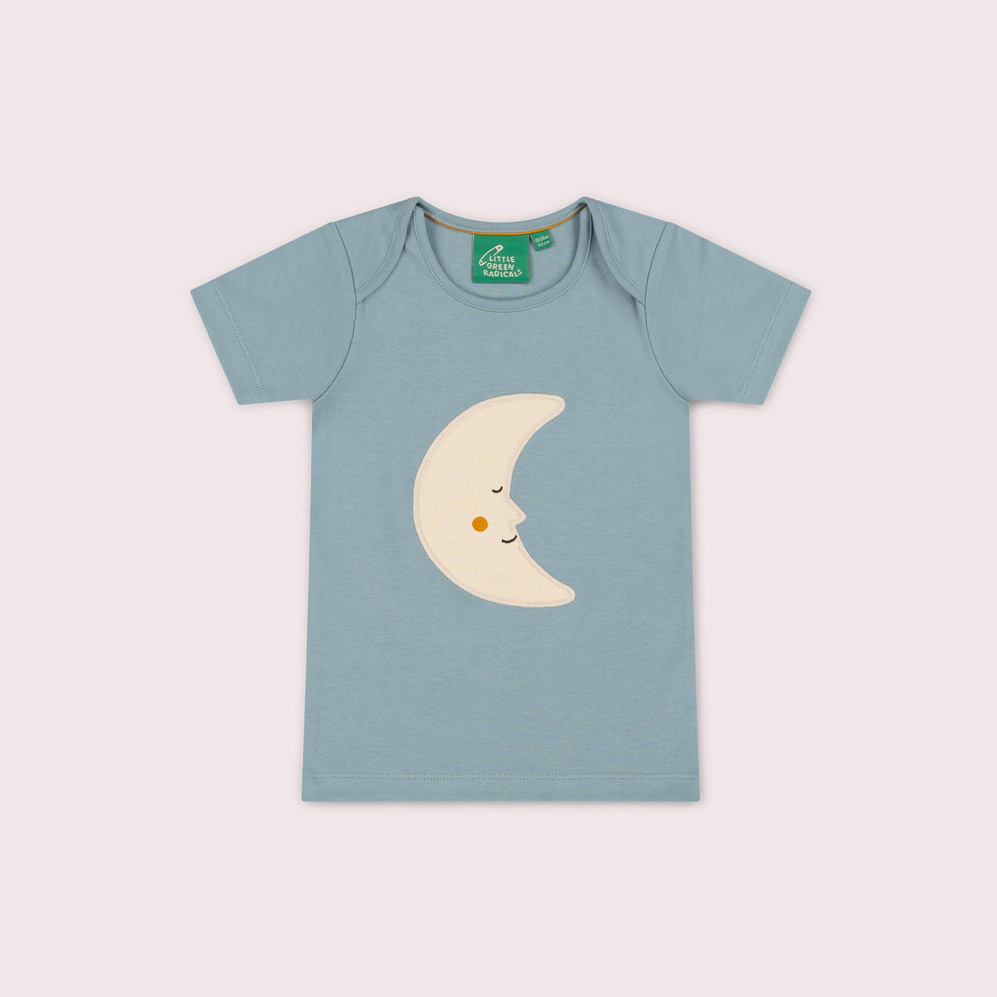Big Moon Applique Short Sleeve T Shirt Blue / 4-5y