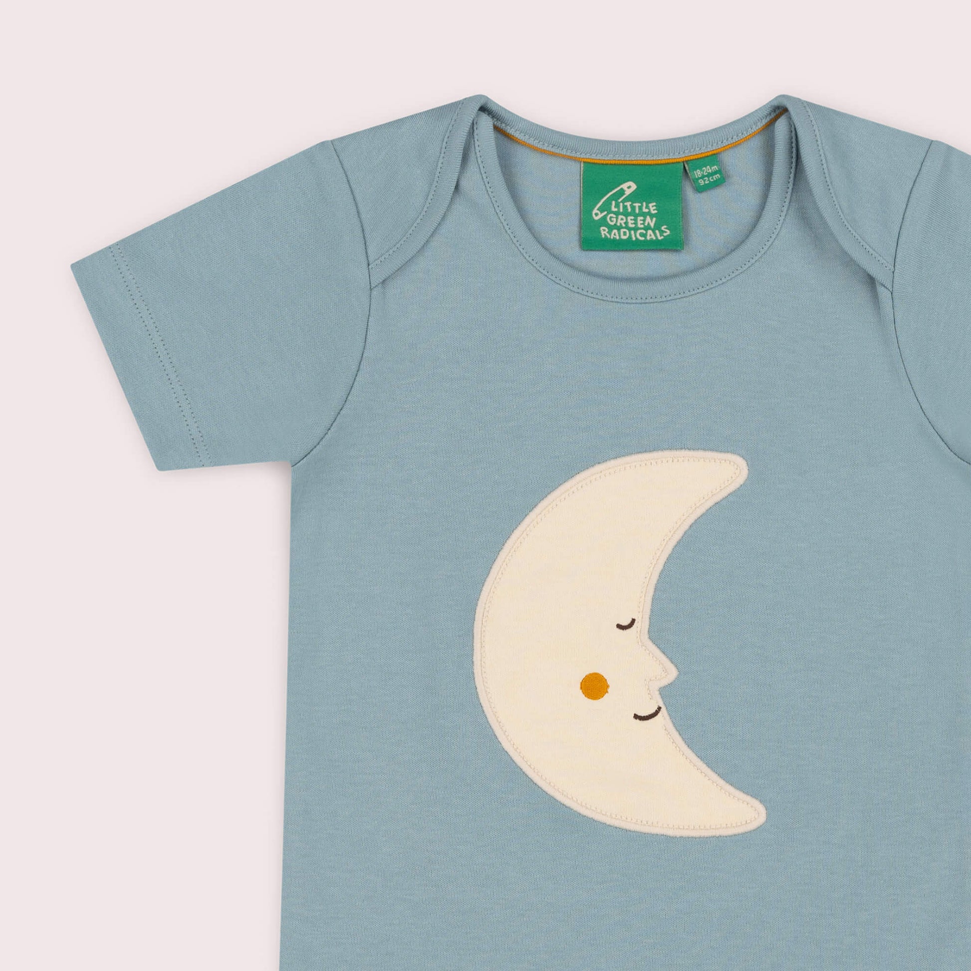 Big Moon Applique Short Sleeve T Shirt Blue / 4-5y