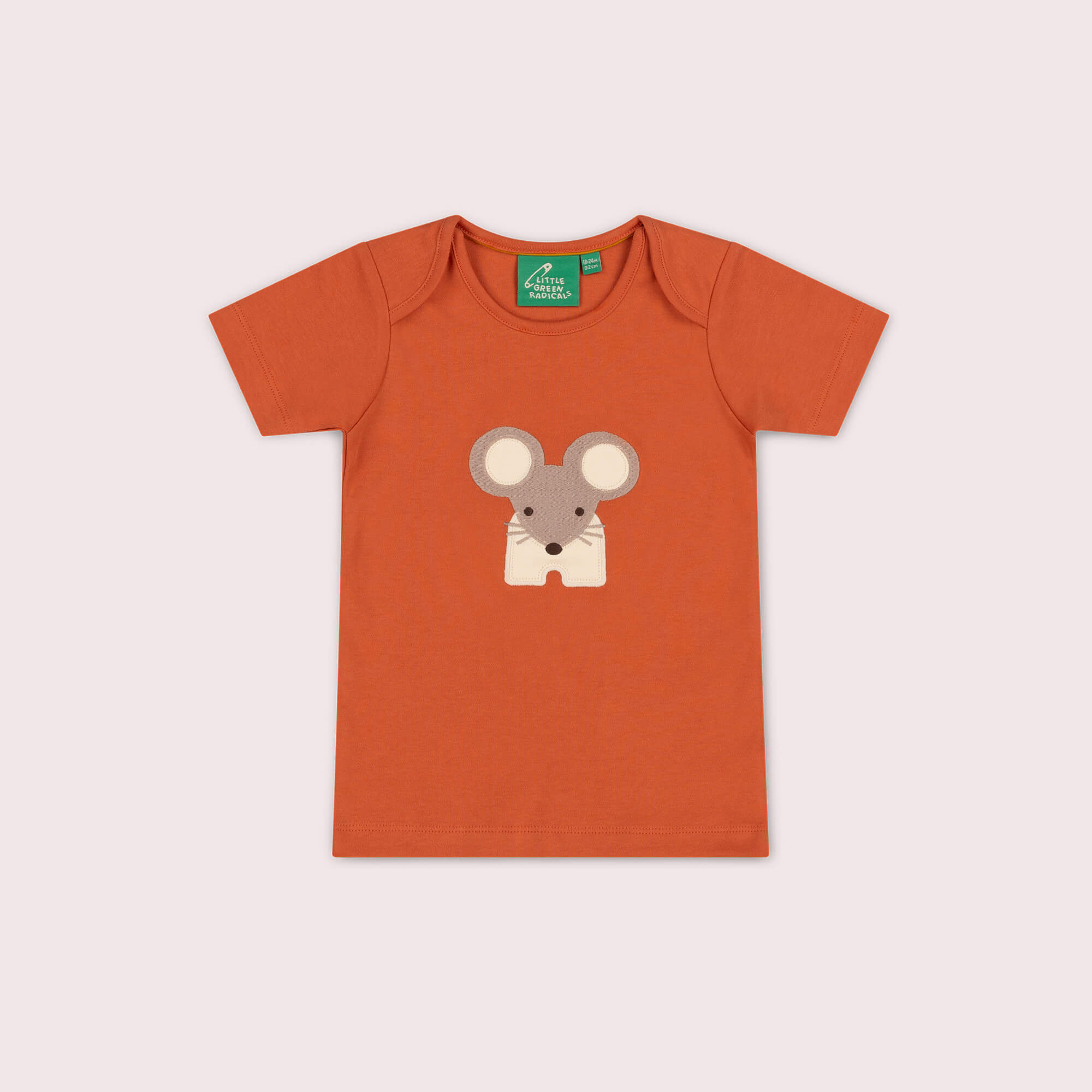 Little Mouse Applique Short Sleeve T Shirt Red / 4-5y