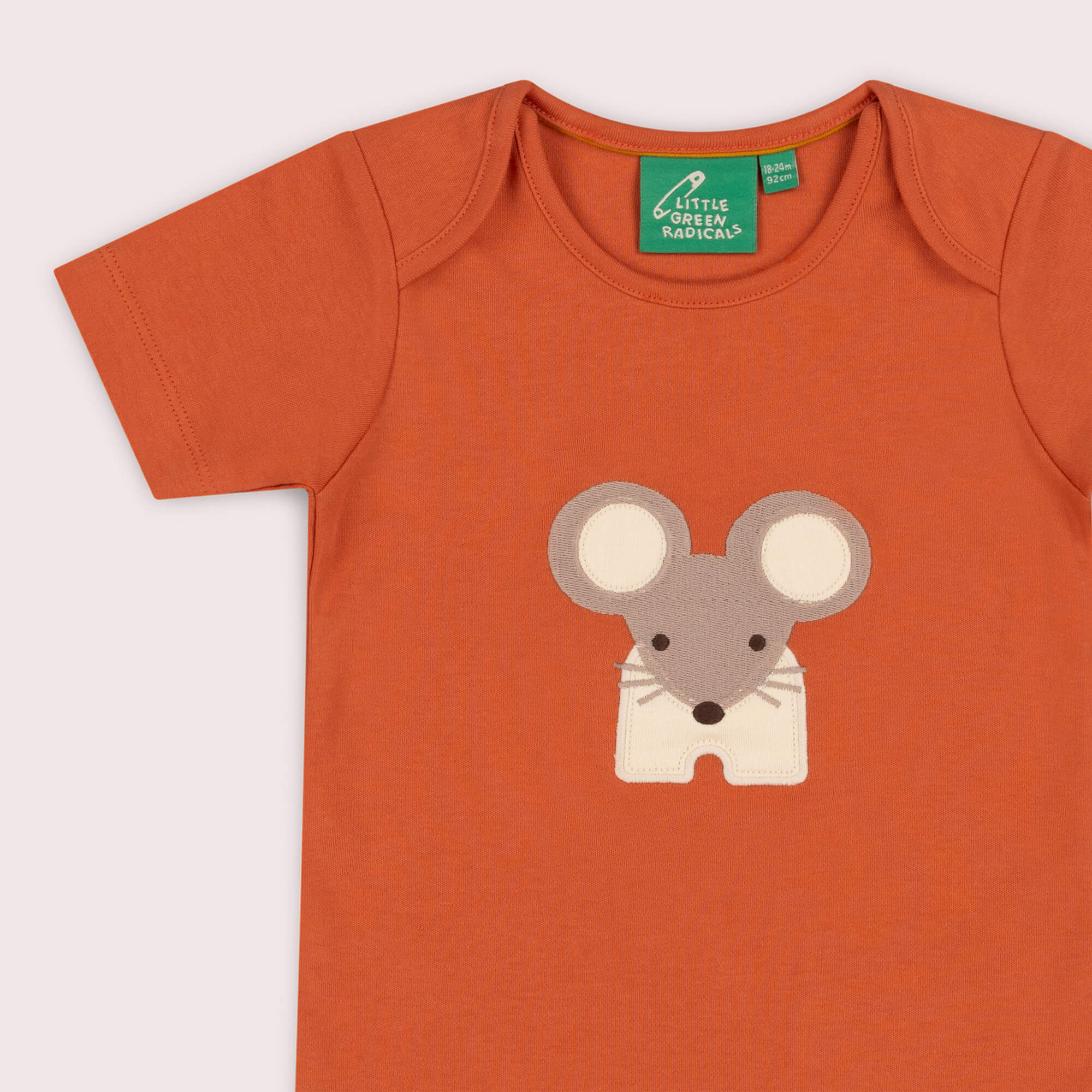 Little Mouse Applique Short Sleeve T Shirt Red / 4-5y