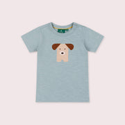 Little Dog Short Sleeve Popper T Shirt Blue / 7-8y